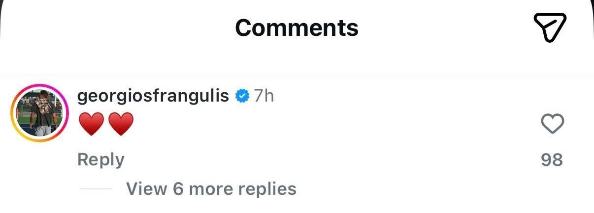 Aryna Sabalenka's boyfriend Georgios Frangulis on Instagram