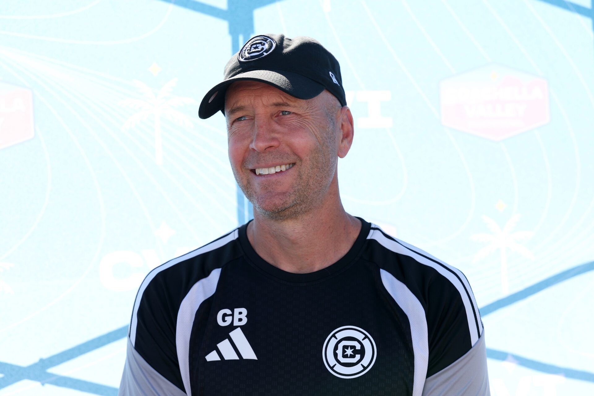 Chicago Fire FC head coach Gregg Berhalter speaks to the media after the MLS preseason match against the LA Galaxy at Empire Polo Club.