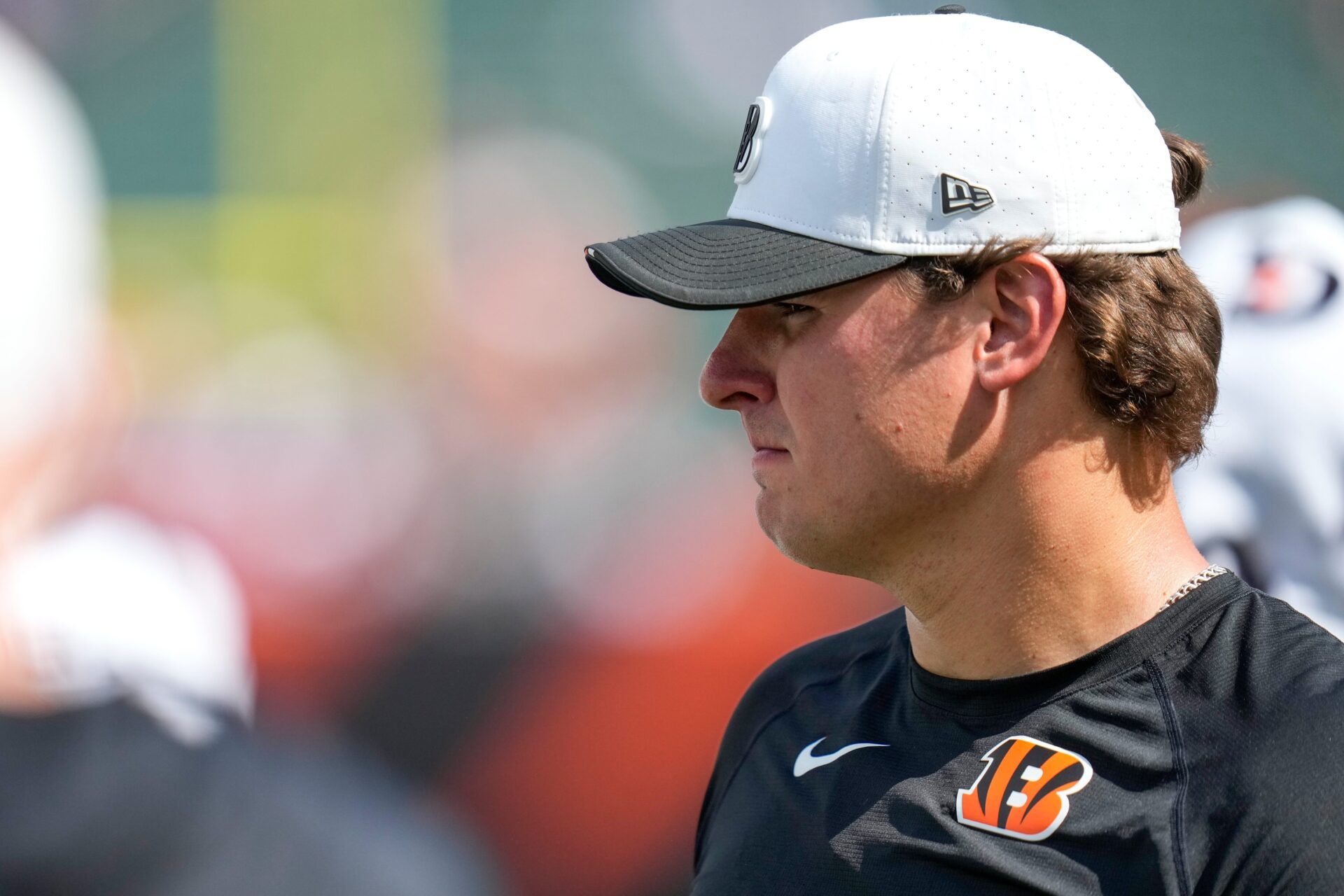 Cincinnati Bengals defensive end Trey Hendrickson (91) watches from the sideline in the fourth quarter of the NFL Preseason Week 3 game between the Cincinnati Bengals and the Indianapolis Colts at Paycor Stadium in Cincinnati on Saturday, Aug. 23, 2025. The Colts won 41-14.