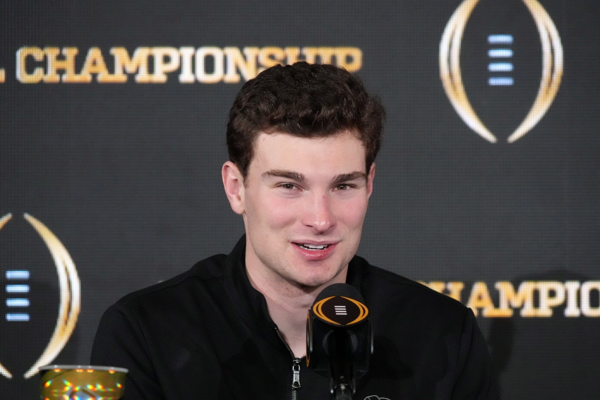 Indiana Hoosiers quarterback Fernando Mendoza during the CFP Champions press conference at Marriott Marquis Miami.