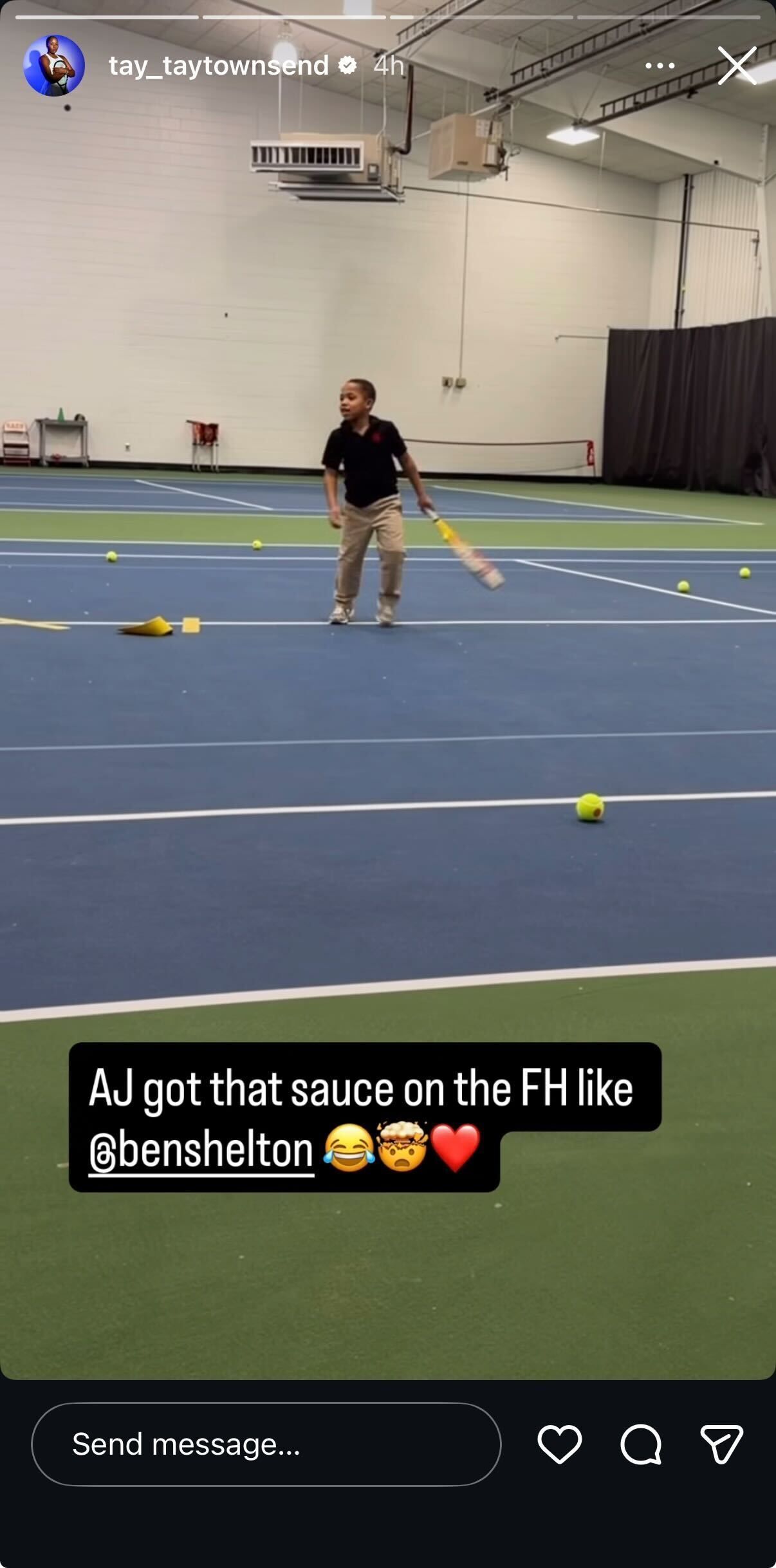 Taylor Townsend's Instagram story