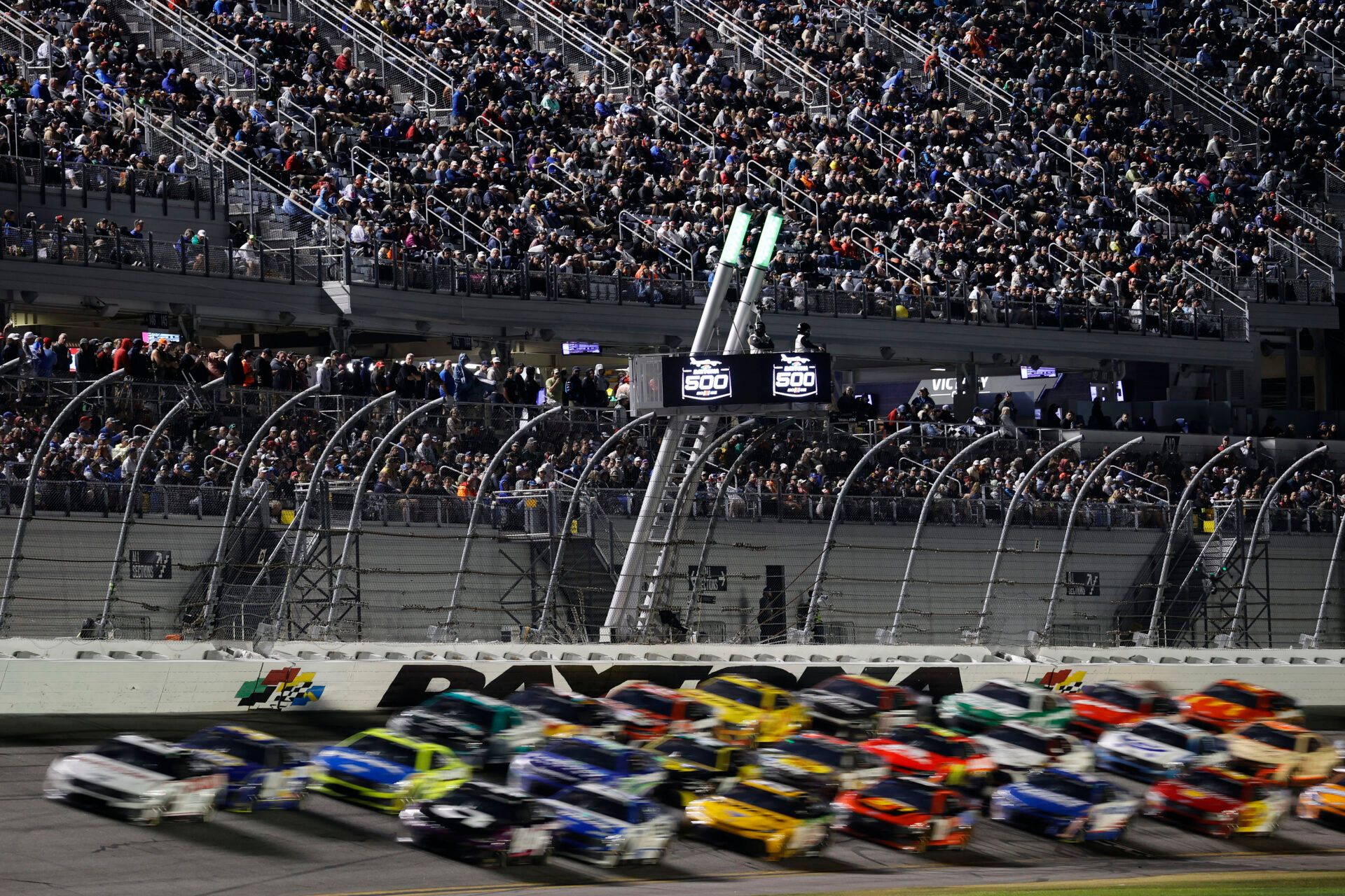 NASCAR Cup Series driver Austin Cindric (2) leads the field during the Daytona 500 at Daytona International Speedway.