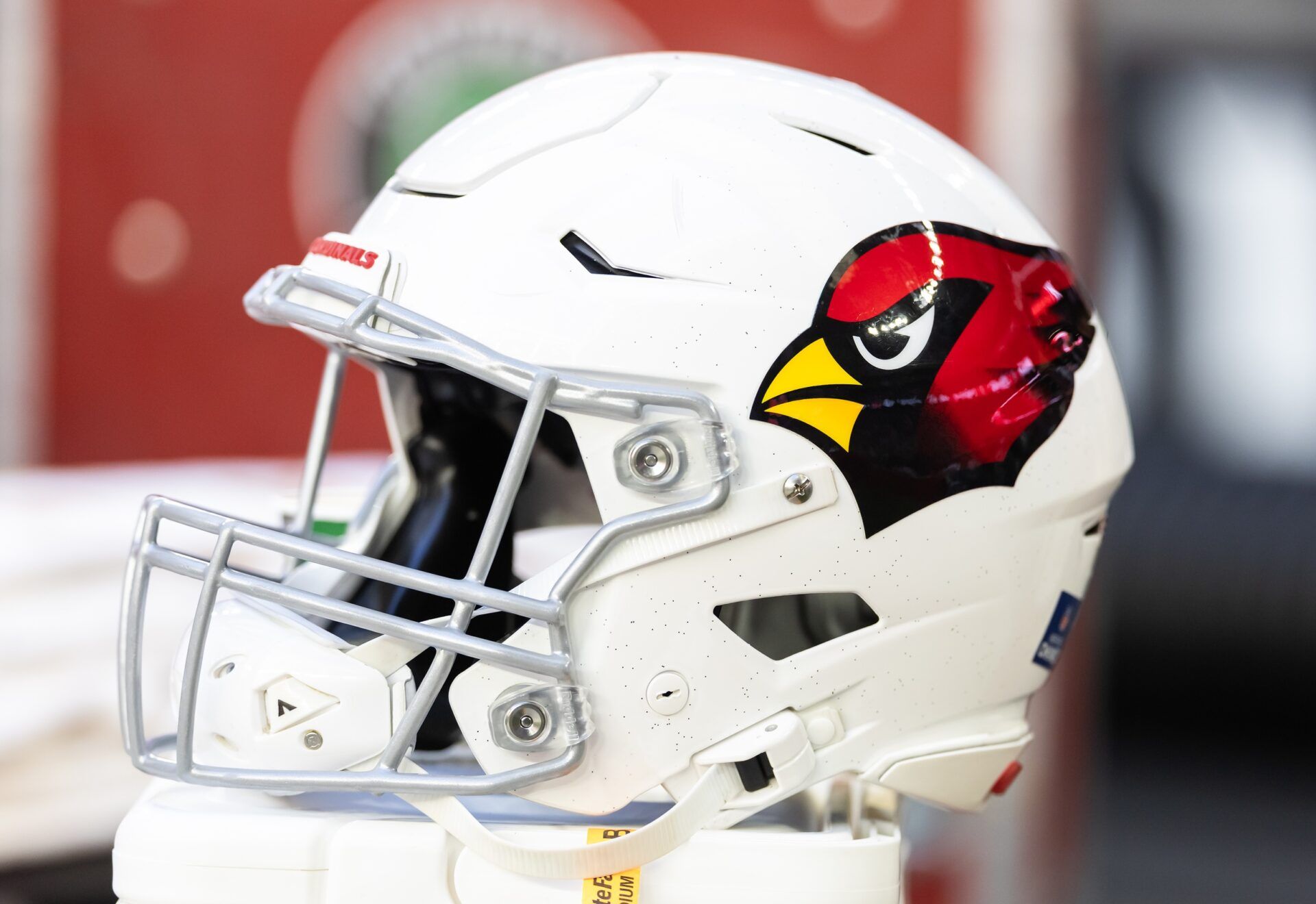 Detailed view of an Arizona Cardinals helmet at State Farm Stadium.