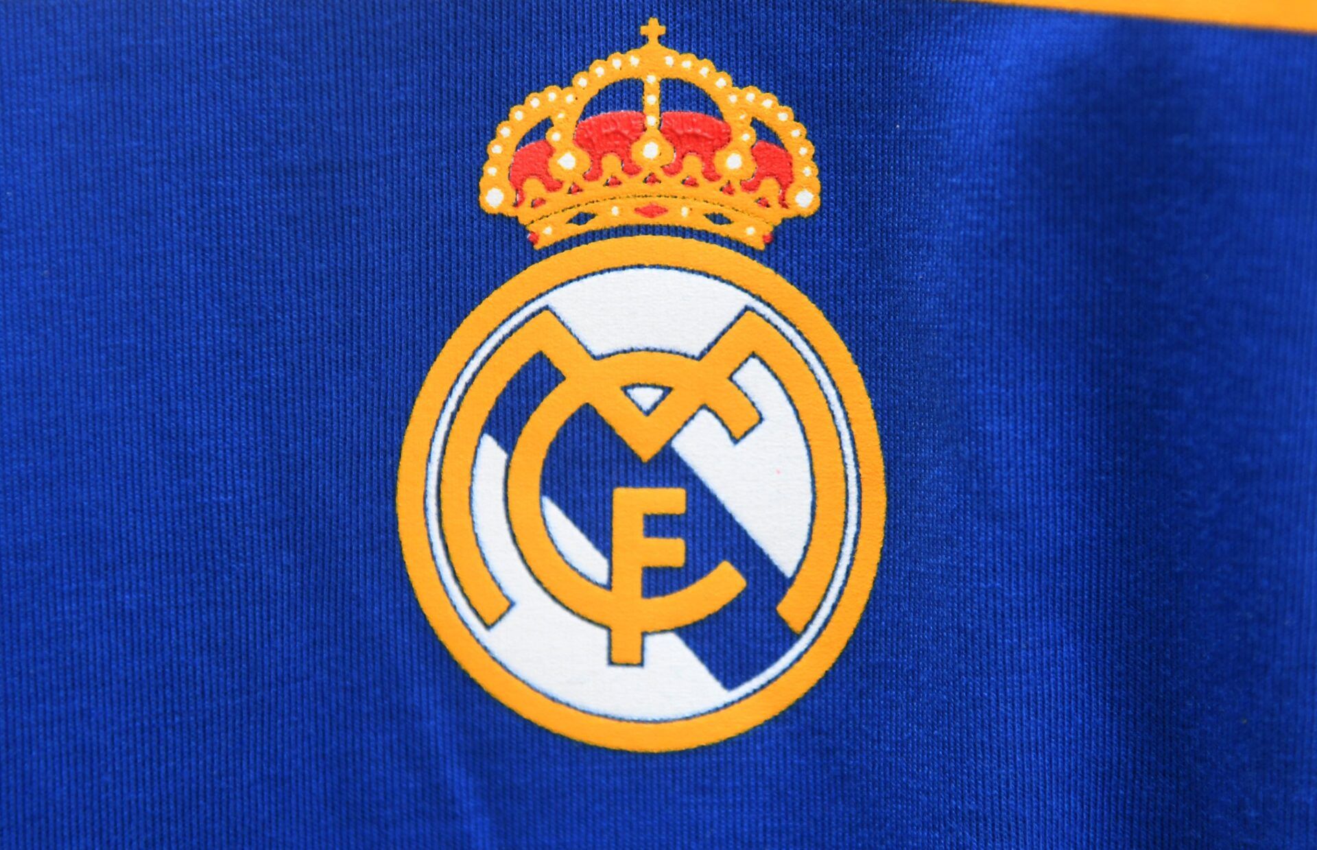A detail view of the Real Madrid logo before the 2017 MLS All Star Game at Soldier Field.
