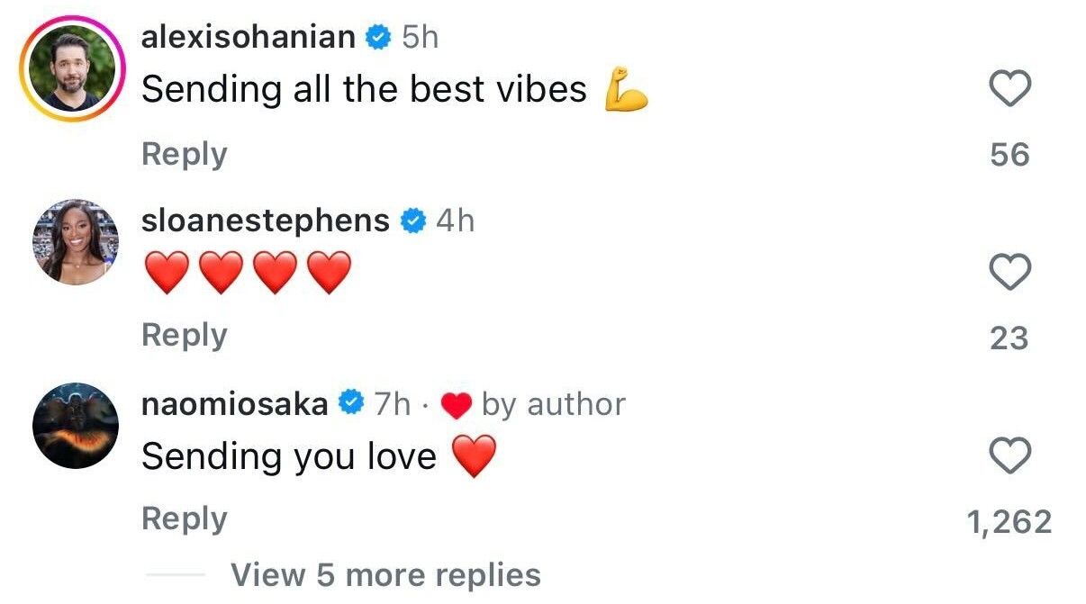 Players' comments on Instagram