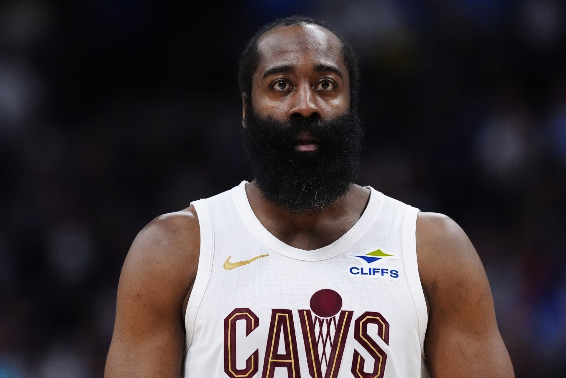 Cleveland Cavaliers guard James Harden (1) during the second quarter against the Denver Nuggets at Ball Arena.