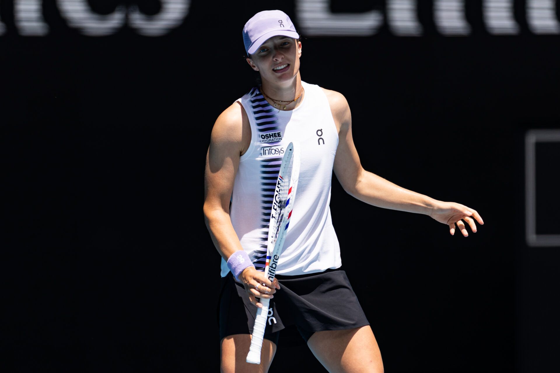 Iga Świątek's match against Maria Sakkari featured some double bounce controversy as the Greek star pulled off an upset at the Qatar Open. Credit: Mike Frey-Imagn Images