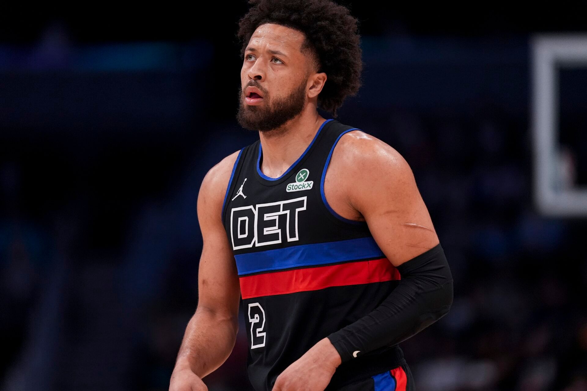 Detroit Pistons guard Cade Cunningham (2) during the first quarter against the Charlotte Hornets at Spectrum Center.