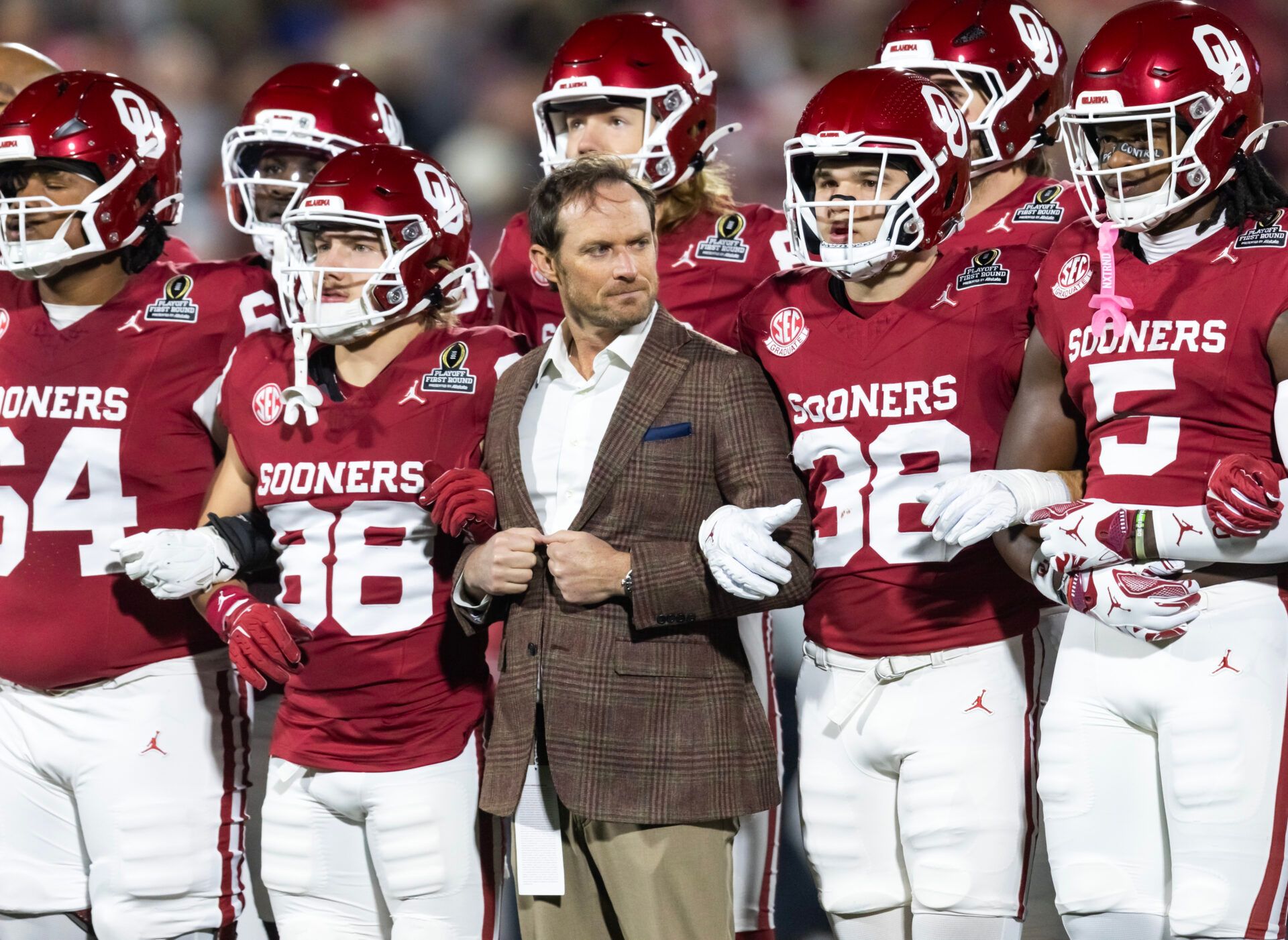 Oklahoma Sooners general manager of football Jim Nagy against the Alabama Crimson Tide during the CFP National Playoff First Round at Gaylord Family Oklahoma Memorial Stadium.