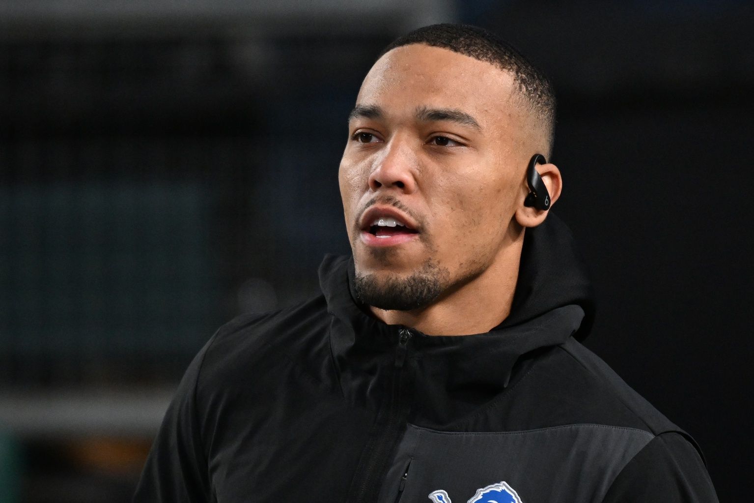 Detroit Lions wide receiver Amon-Ra St. Brown (14) during warmups against the Philadelphia Eagles at Lincoln Financial Field.