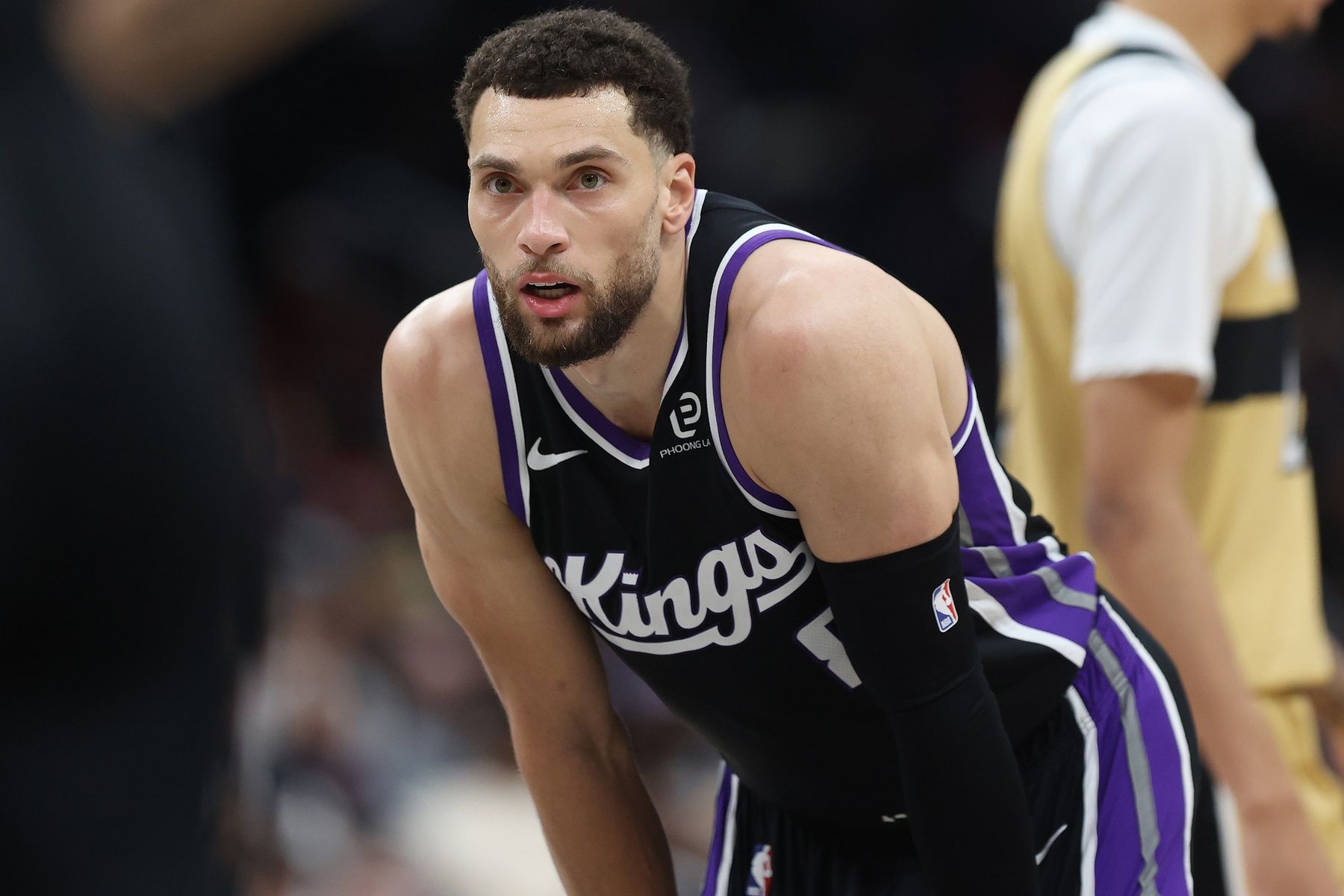 Sacramento Kings guard Zach LaVine (8) looks on during the second half against the Washington Wizards at Capital One Arena.