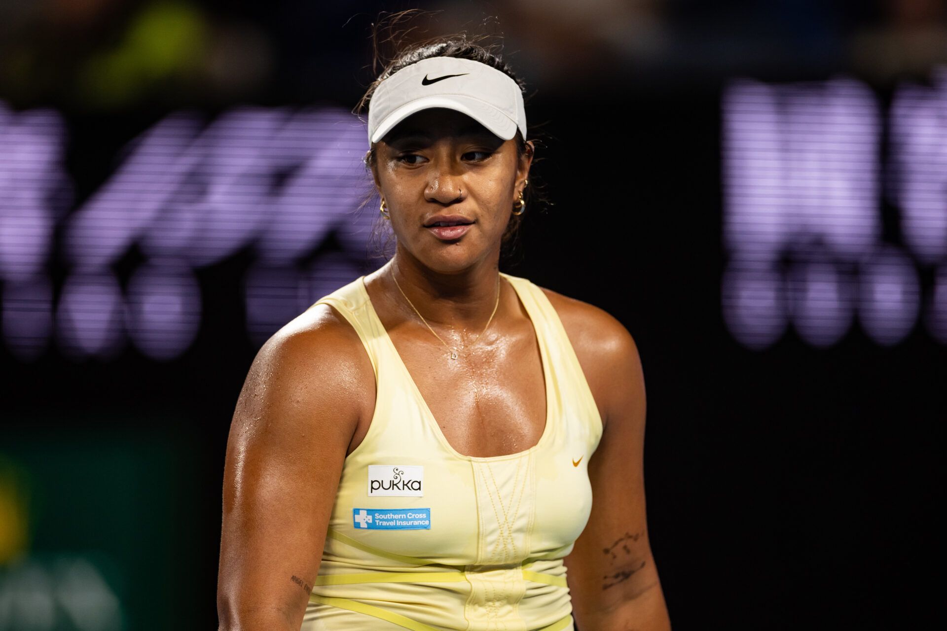 Destanee Aiava of Australia during her match against Danielle Collins of United States of America in the second round of the women's singles at the 2025 Australian Open at Melbourne Park.