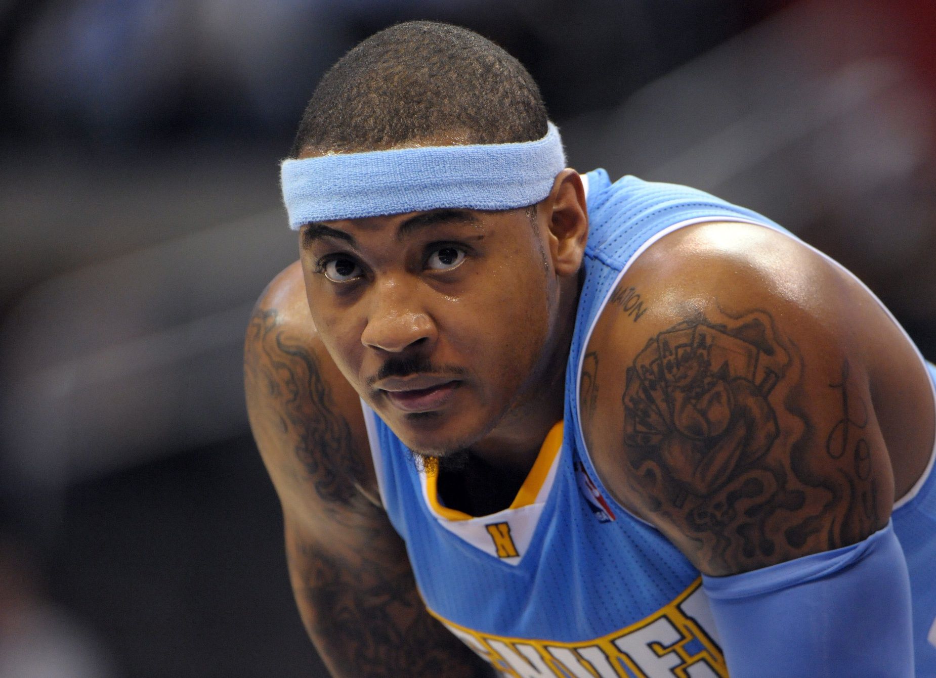 Denver Nuggets forward Carmelo Anthony (15) during the game against the Los Angeles Clippers at the Staples Center. The Nuggets defeated the Clippers 100-95.