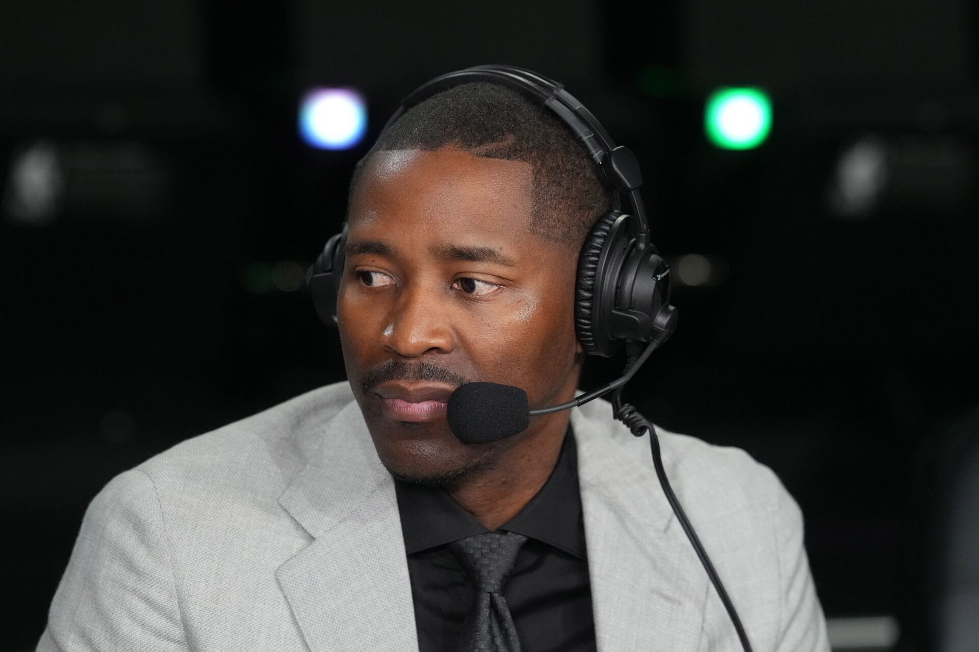 NBC Peacock analysts Jamal Crawford during an NBA All Star Rising Stars game at Intuit Dome.