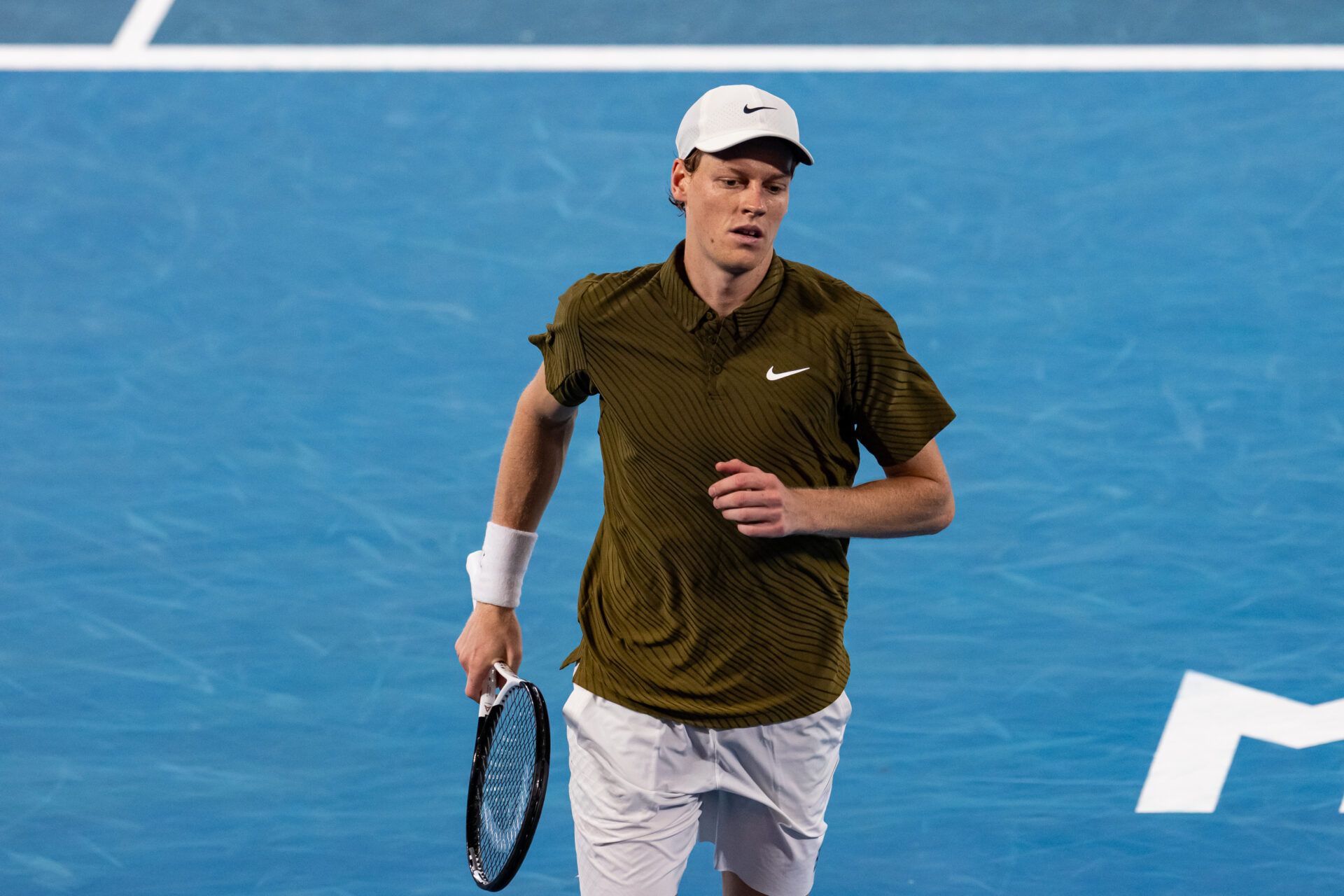 Jannik Sinner's girlfriend Laila Hasanovic cheered him on as the Italian began his Qatar Open campaign in Doha on Monday evening. Credit: Mike Frey-Imagn Images