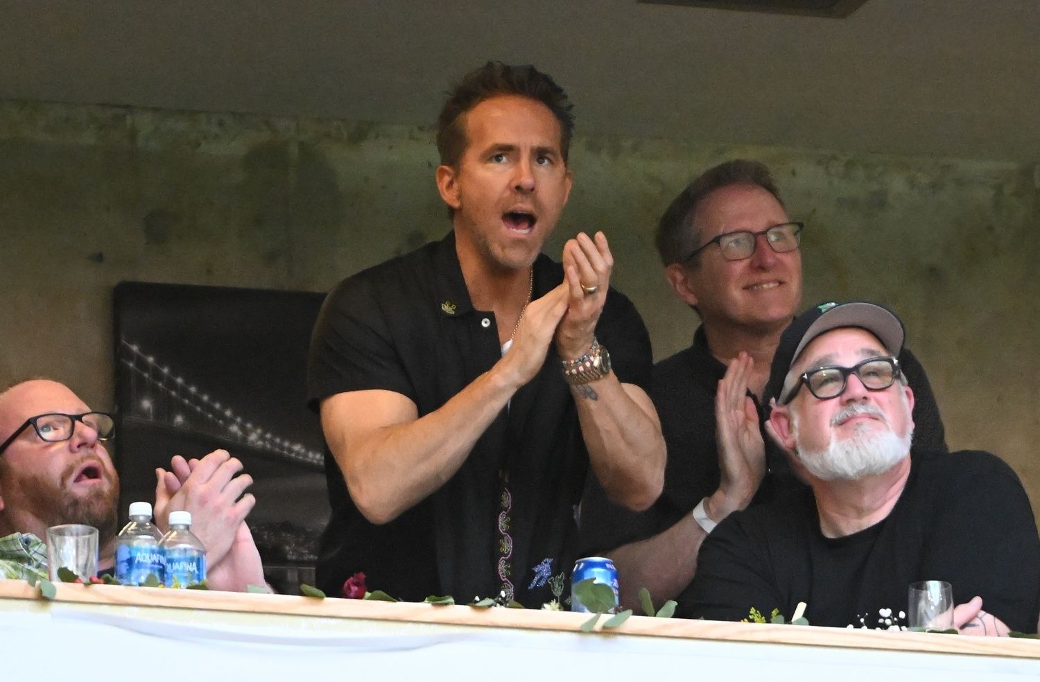 Wrexham FC owner Ryan Reynolds during the first half of the match against Vancouver Whitecaps FC at BC Place.