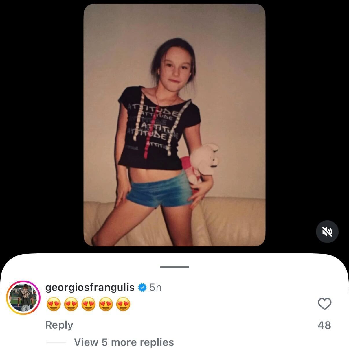 Screen grab of Aryna Sabalenka's Boyfriend Georgios Frangulis' comment