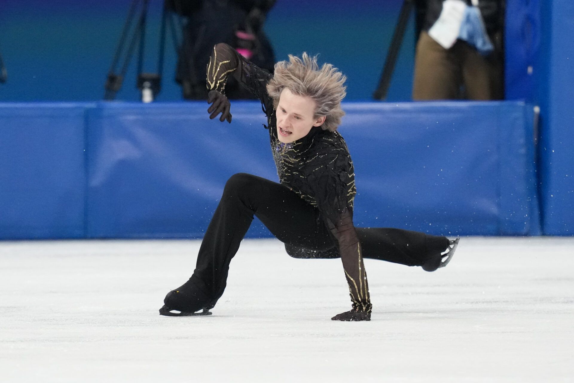 Ilia Malinin of the United States of America competes in the men’s singles free program during the Milano Cortina 2026 Olympic Winter Games at Milano Ice Skating Arena.