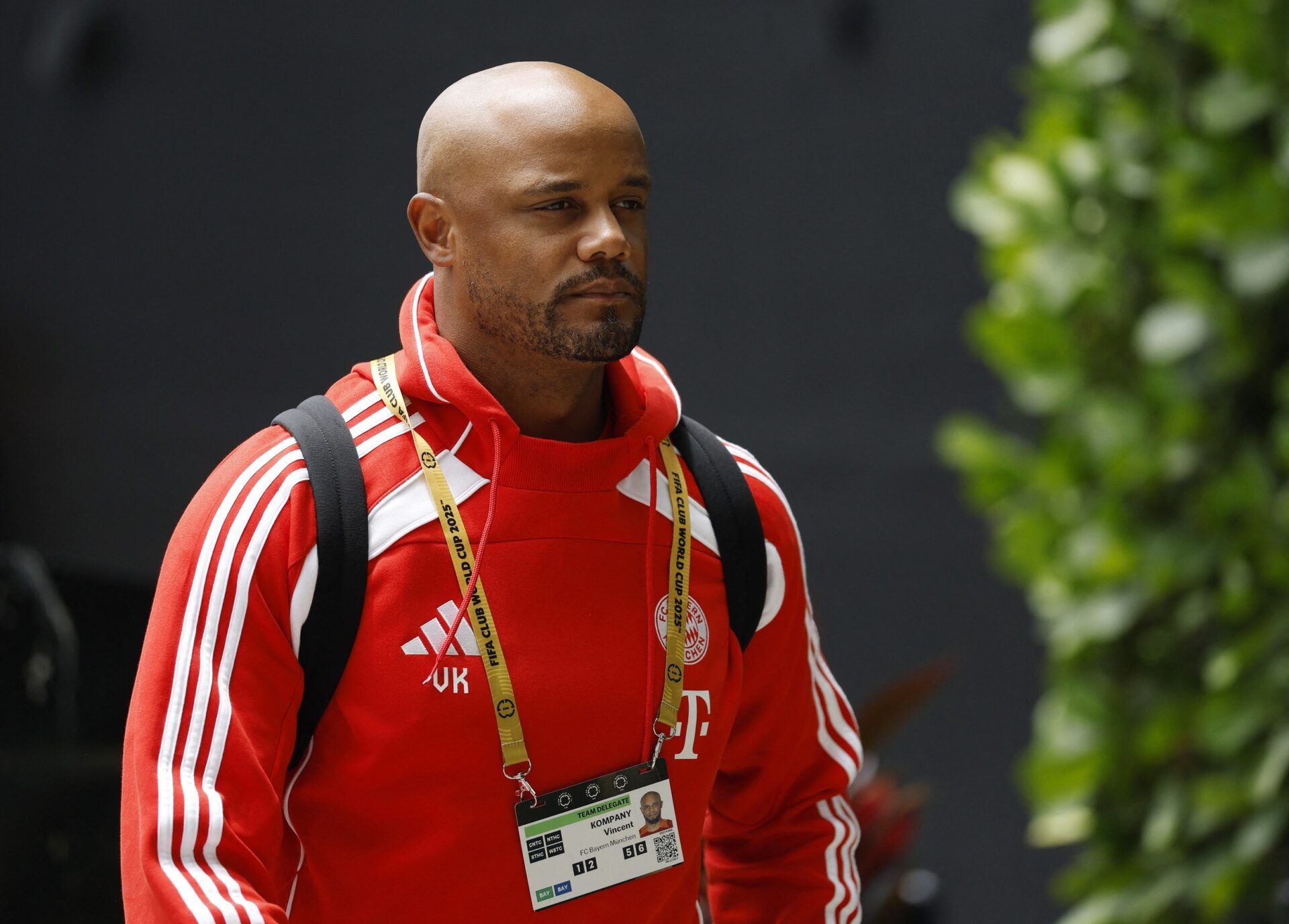 [Subscription Customers Only] Jun 29, 2025; Miami Gardens, Florida, USA; Bayern Munich coach Vincent Kompany arrives at the stadium before the match during a round of 16 match of the 2025 FIFA Club World Cup at Hard Rock Stadium.