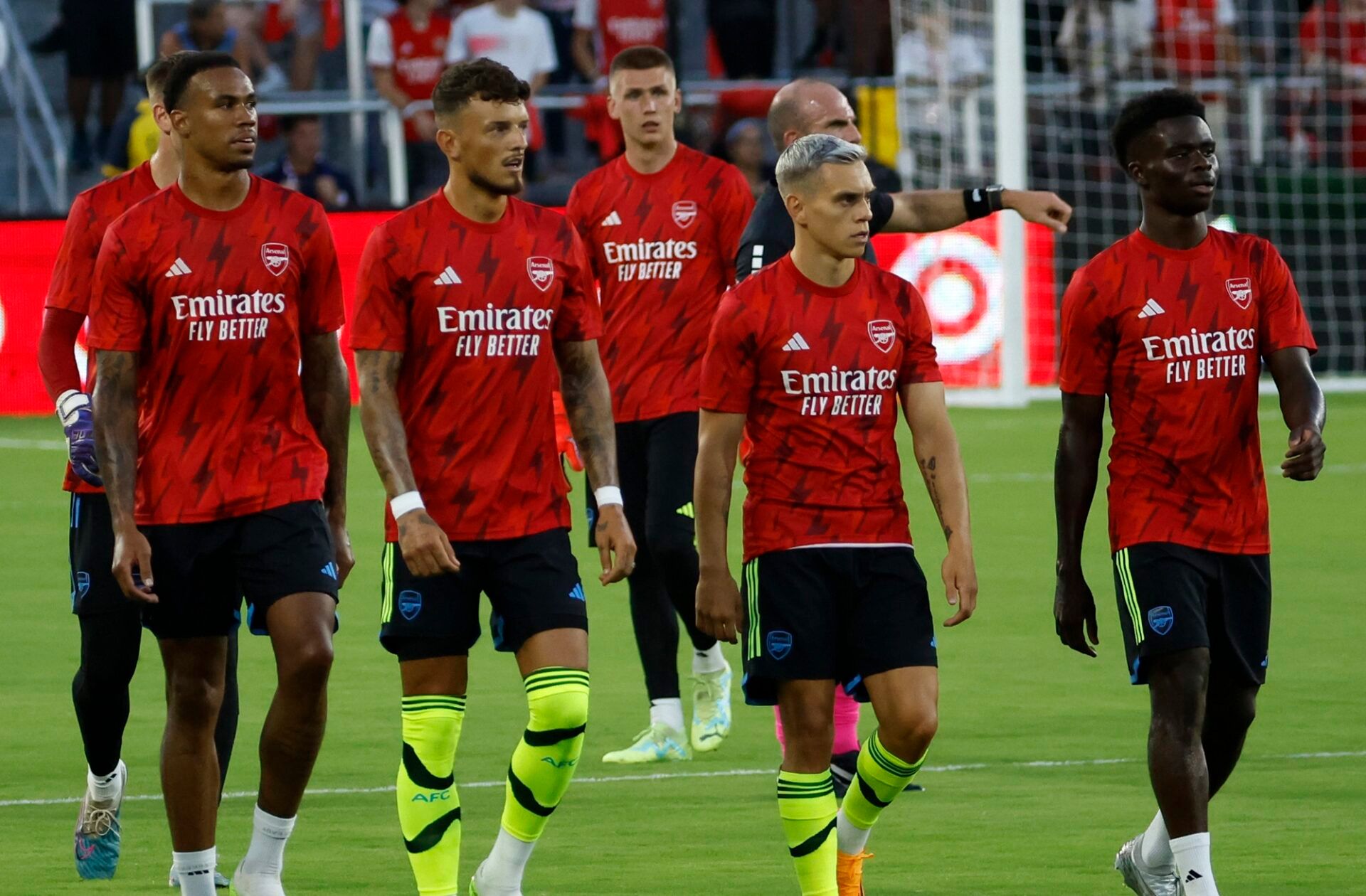 The Arsenal FC team before the game against MLS of the 2023 MLS All Star Game at Audi Field.