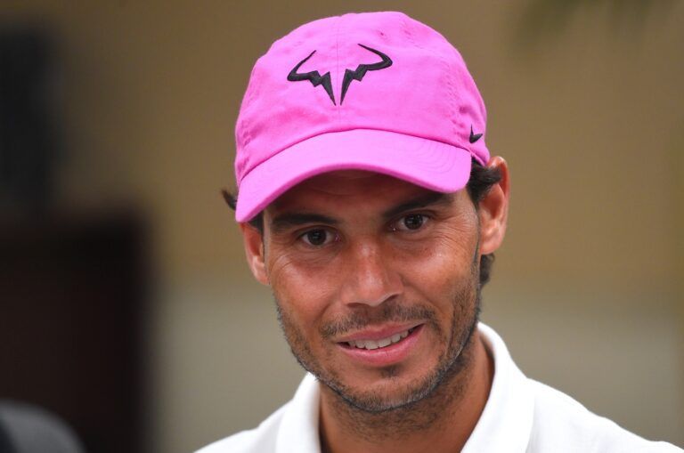 Rafael Nadal (ESP) is interviewed by at the ATP Media Day during the BNP Paribas Open at the Indian Wells Tennis Garden.