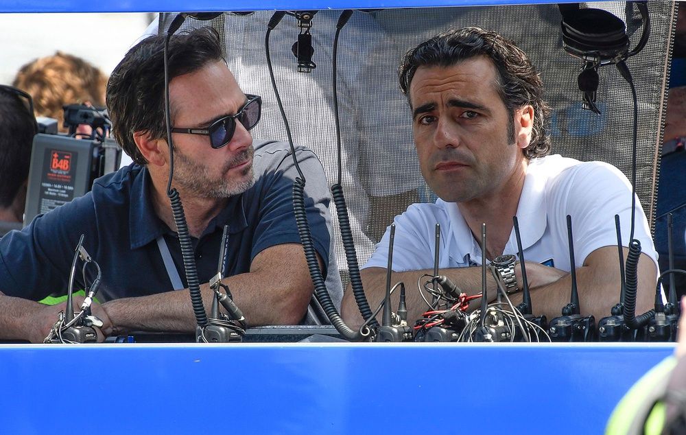 NASCAR driver Jimmie Johnson, left, talks with Dario Franchitti before practice for the Indianapolis 500 at the Indianapolis Motor Speedway on Thursday, May 16, 2019.

Indy500 Practice