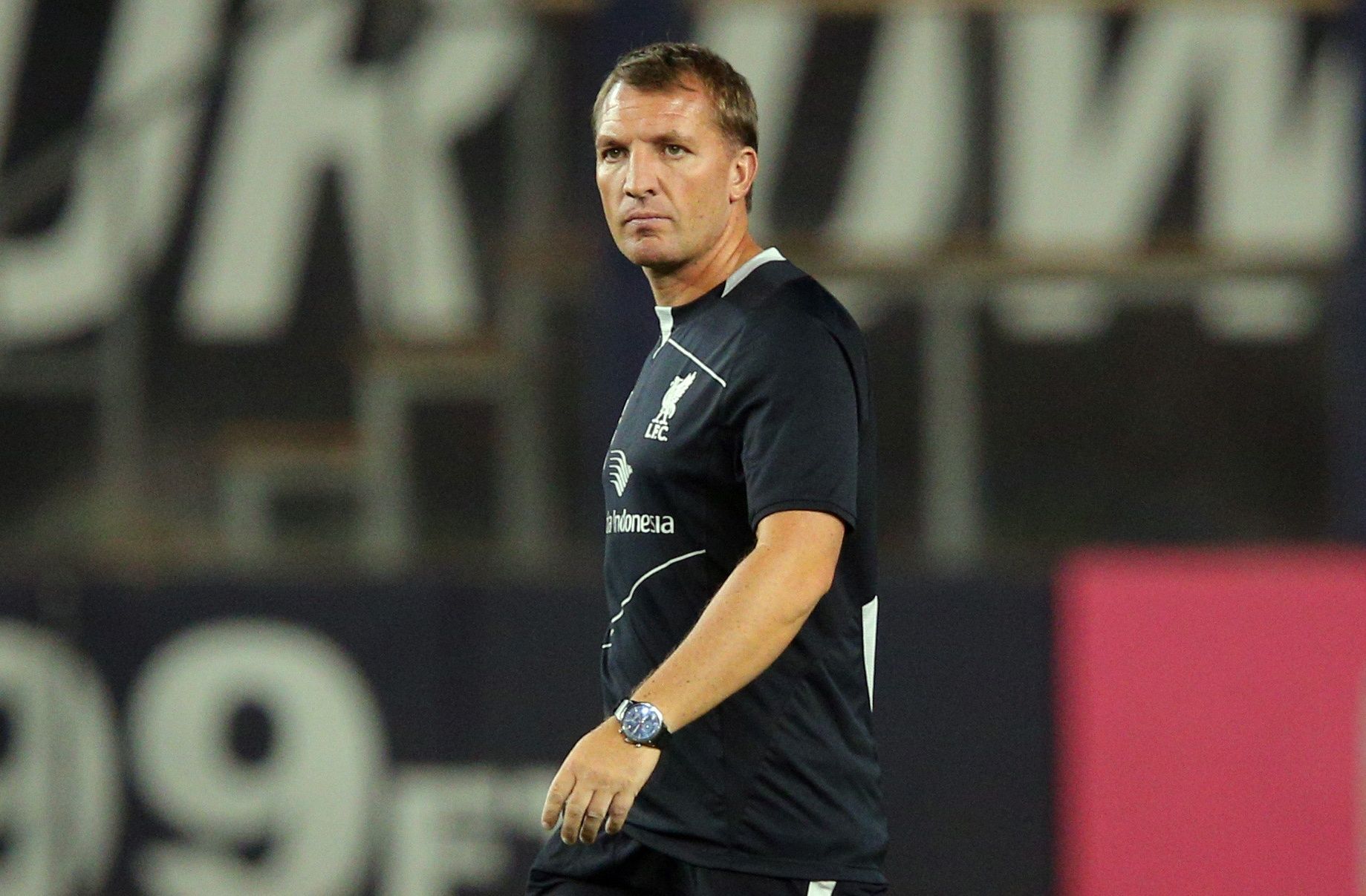 Liverpool FC manager Brendan Rodgers after a game against Manchester City FC at Yankee Stadium.