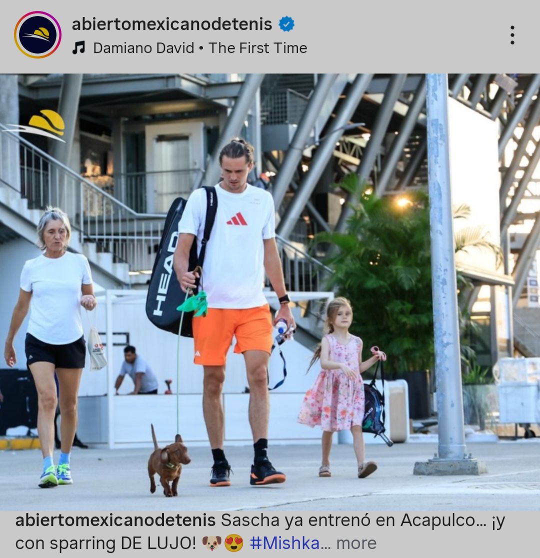 Zverev with his dog and daughter