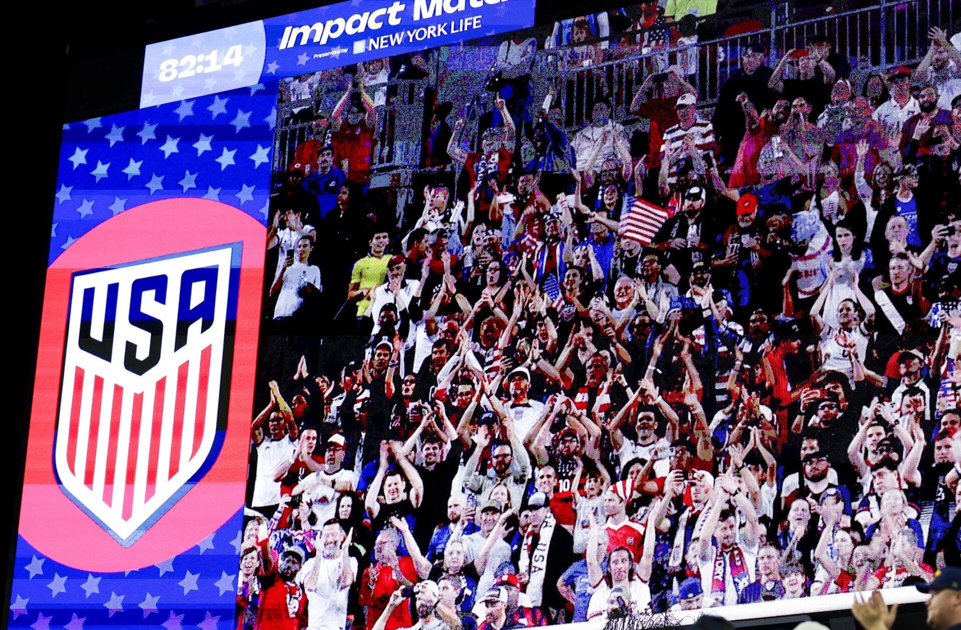 fans watch an international friendly match between the United States and Uruguay at Raymond James Stadium.