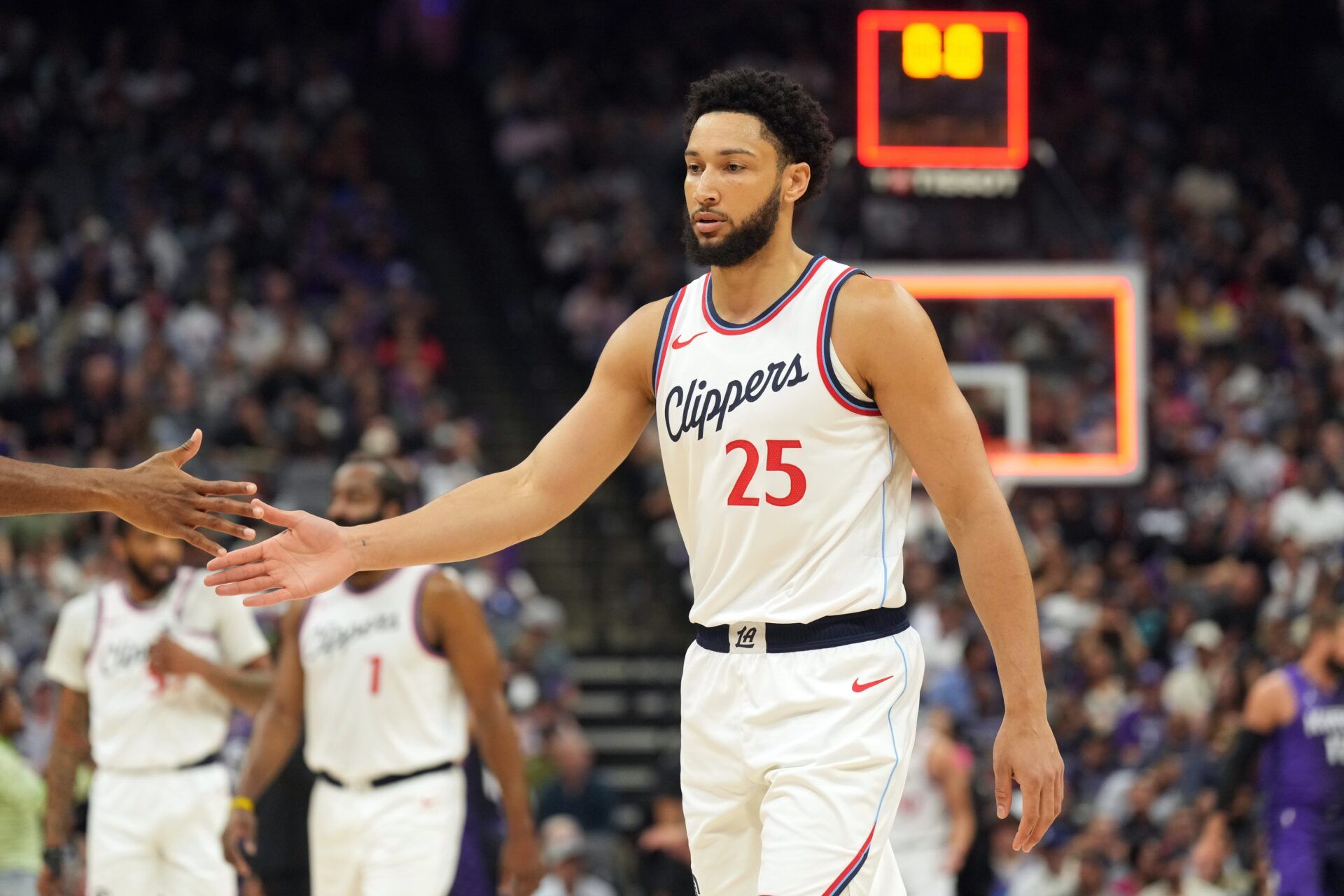 Los Angeles Clippers guard Ben Simmons (25) at the end of the first quarter against the Sacramento Kings at Golden 1 Center.