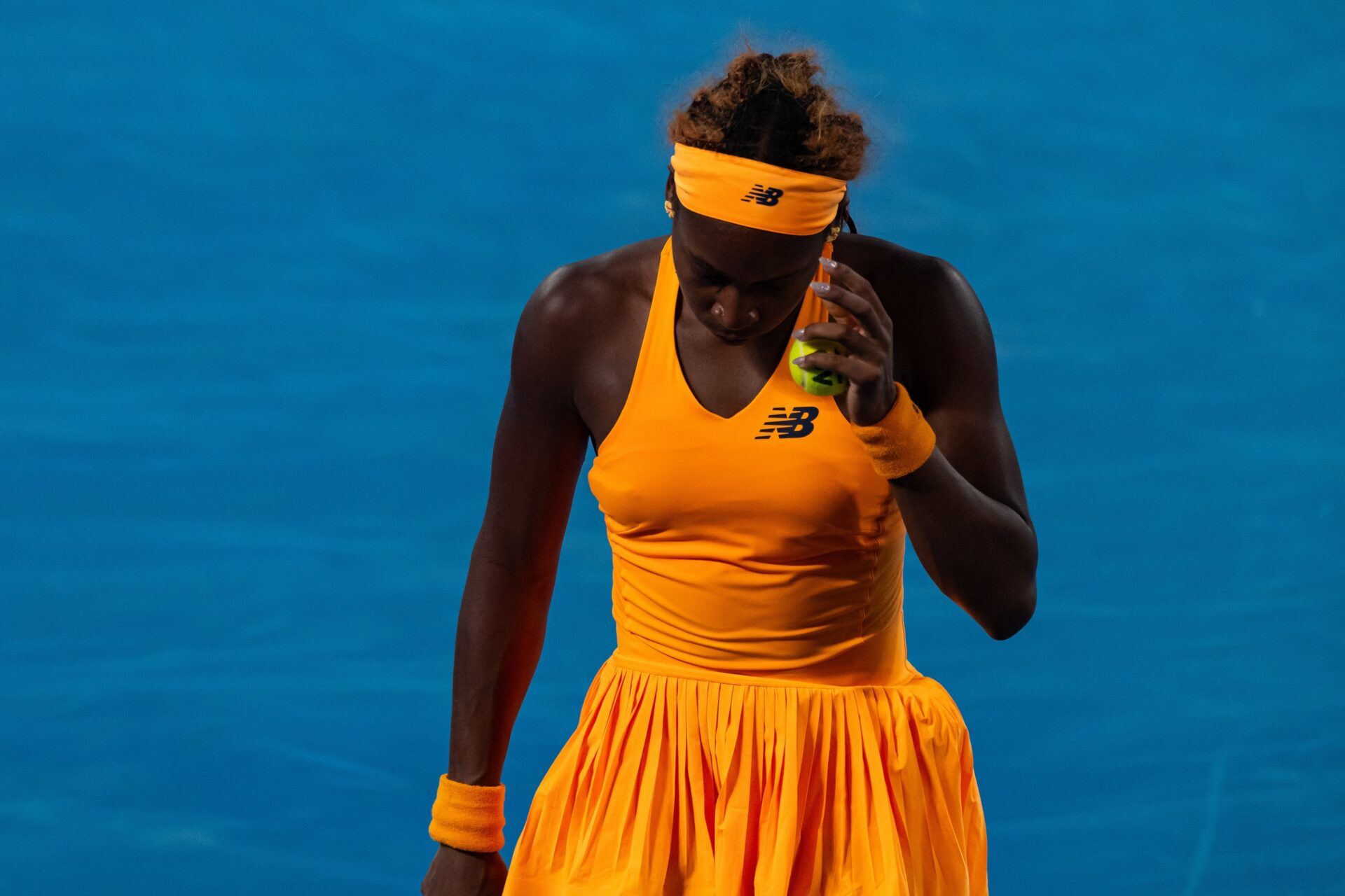 Coco Gauff of United States in action against Elina Svitolina of Ukraine in the quarterfinals of the women’s singles at the Australian Open at Rod Laver Arena in Melbourne Park.