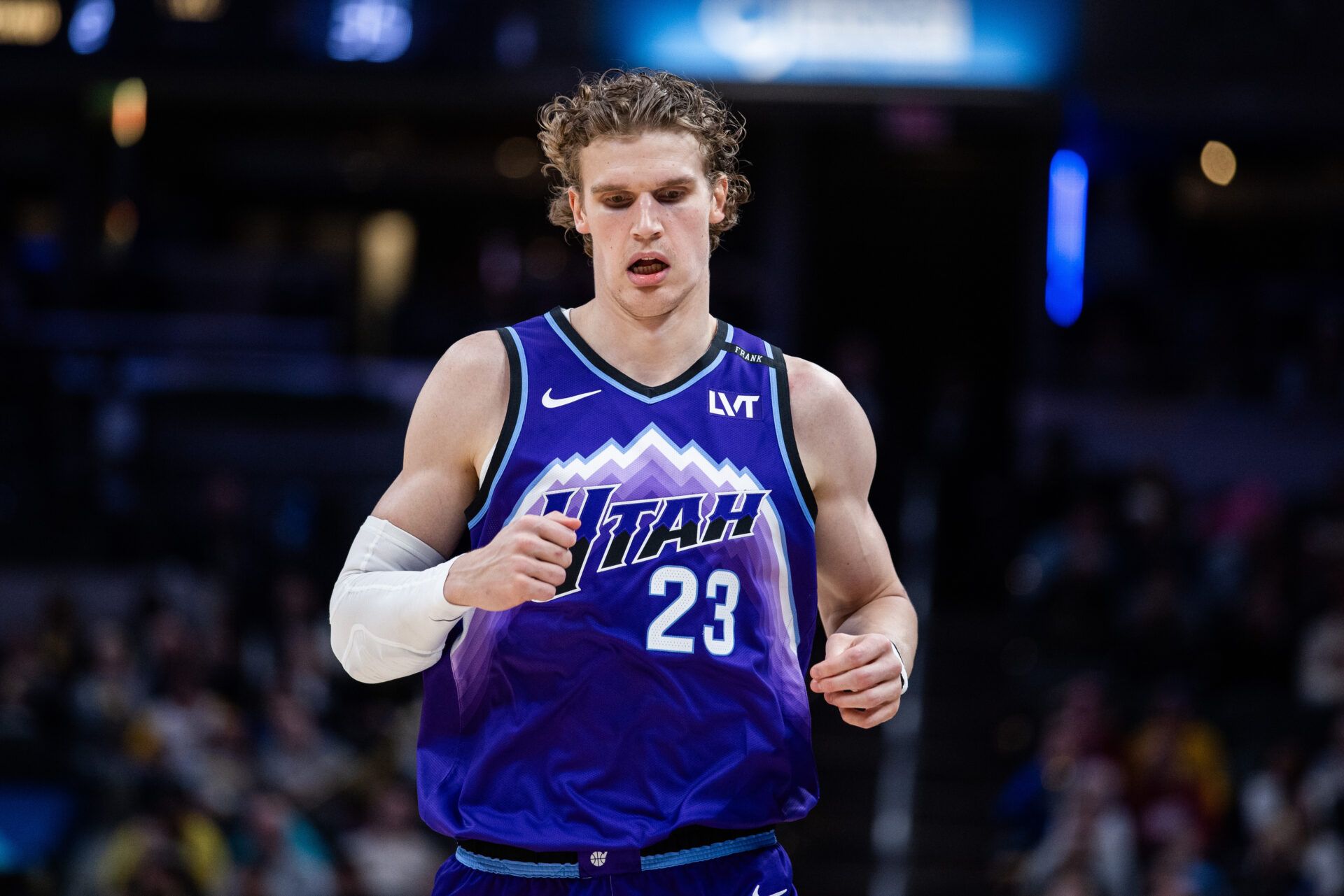 Utah Jazz forward/center Lauri Markkanen (23) in the first half against the Indiana Pacers at Gainbridge Fieldhouse.