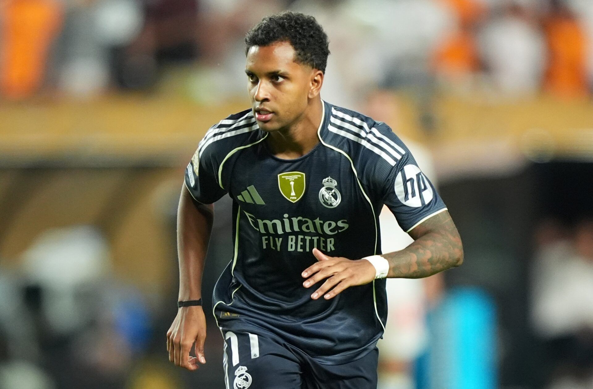Real Madrid CF forward Rodrygo (11) runs in the second half against FC Salzburg during a group stage match of the 2025 FIFA Club World Cup at Lincoln Financial Field.