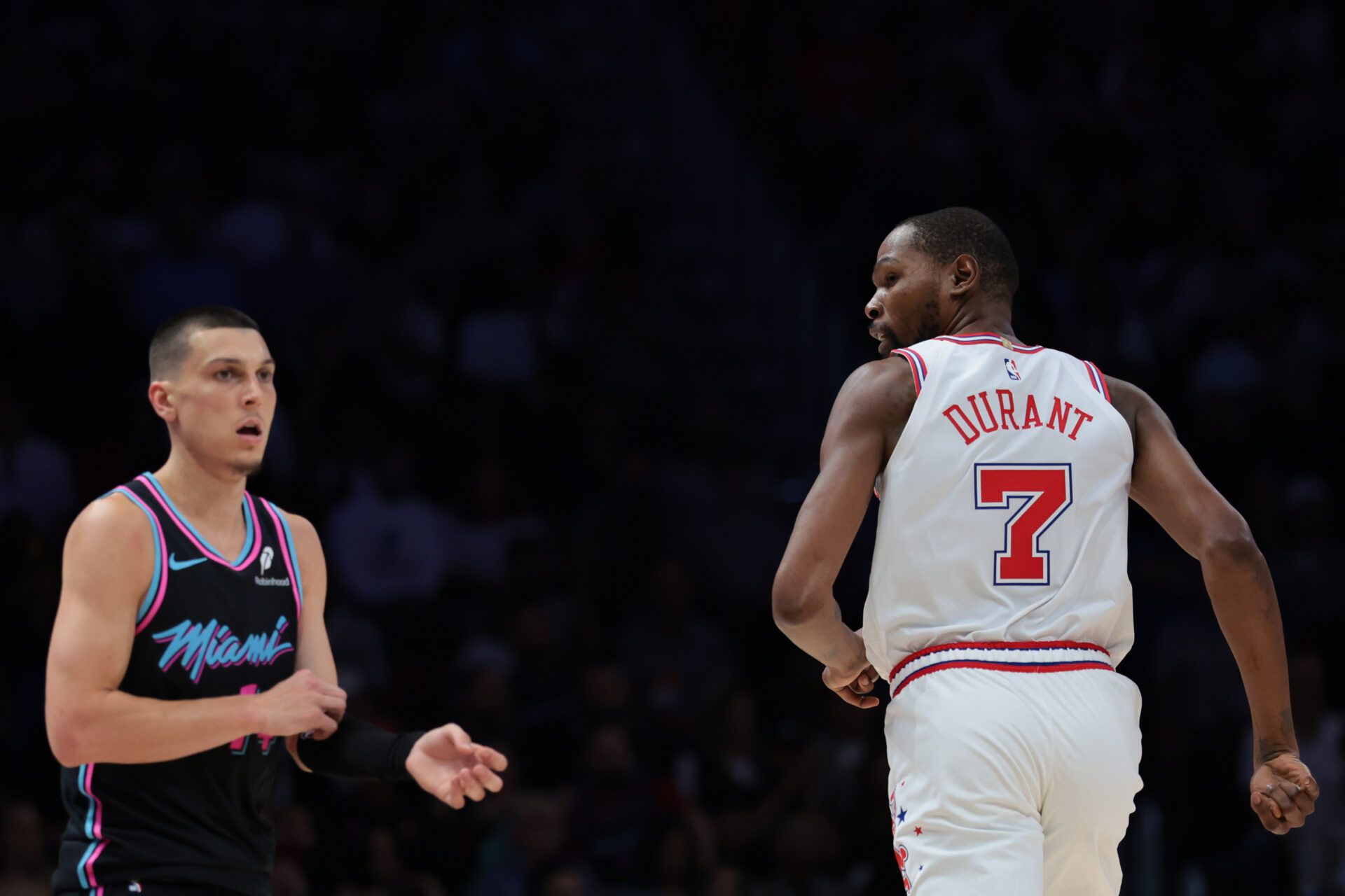 Durant and Herro Exchange Heated Words During Rockets-Heat Matchup, Sparking NBA Reaction