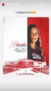 Bergen Reilly's Instagram story