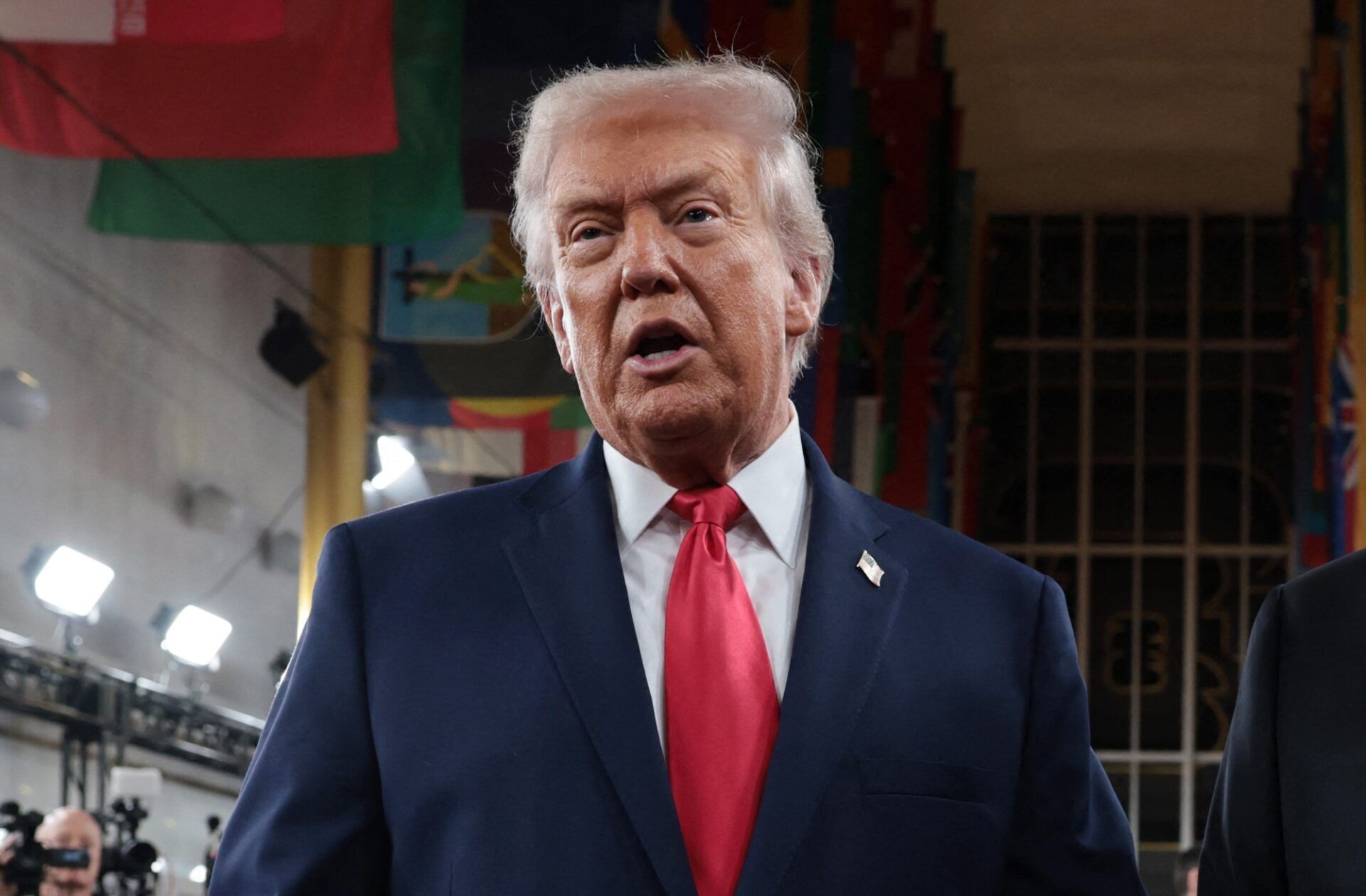 [US, Mexico & Canada customers only] Dec 5, 2025; Washington, District of Columbia, USA; FIFA President Gianni Infantino and United States of America President Donald Trump arrive on the red carpet ahead of the FIFA World Cup 2026 Final Draw at John F. Kennedy Center for the Performing Arts.