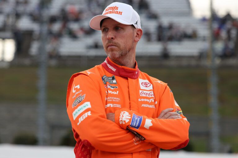 NASCAR Cup Series driver Denny Hamlin (11) before NASCAR Cup Series Xfinity 500 Qualifying at Martinsville Speedway.