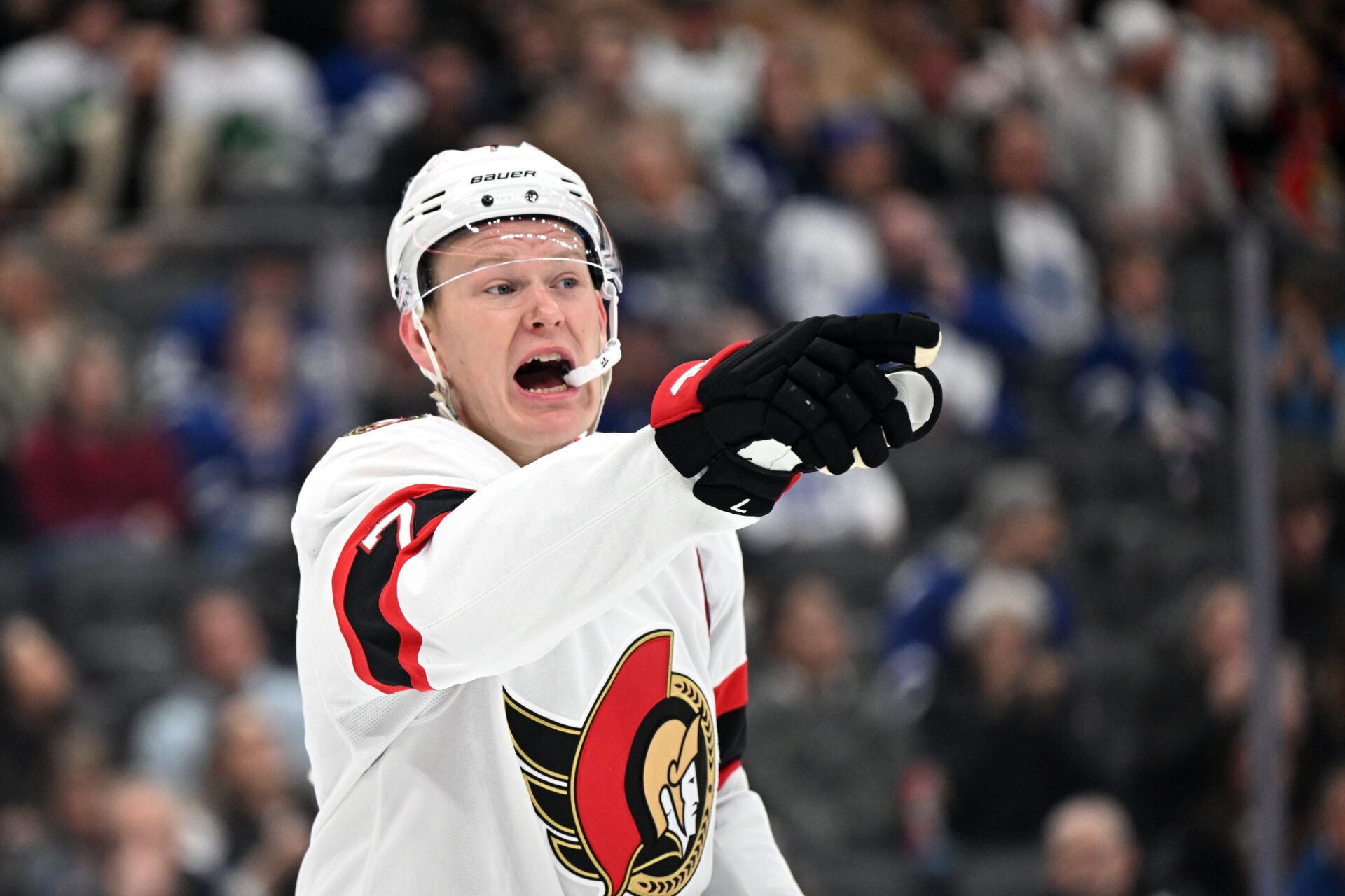 Ottawa Senators forward Brady Tkachuk (7) at Scotiabank Arena.