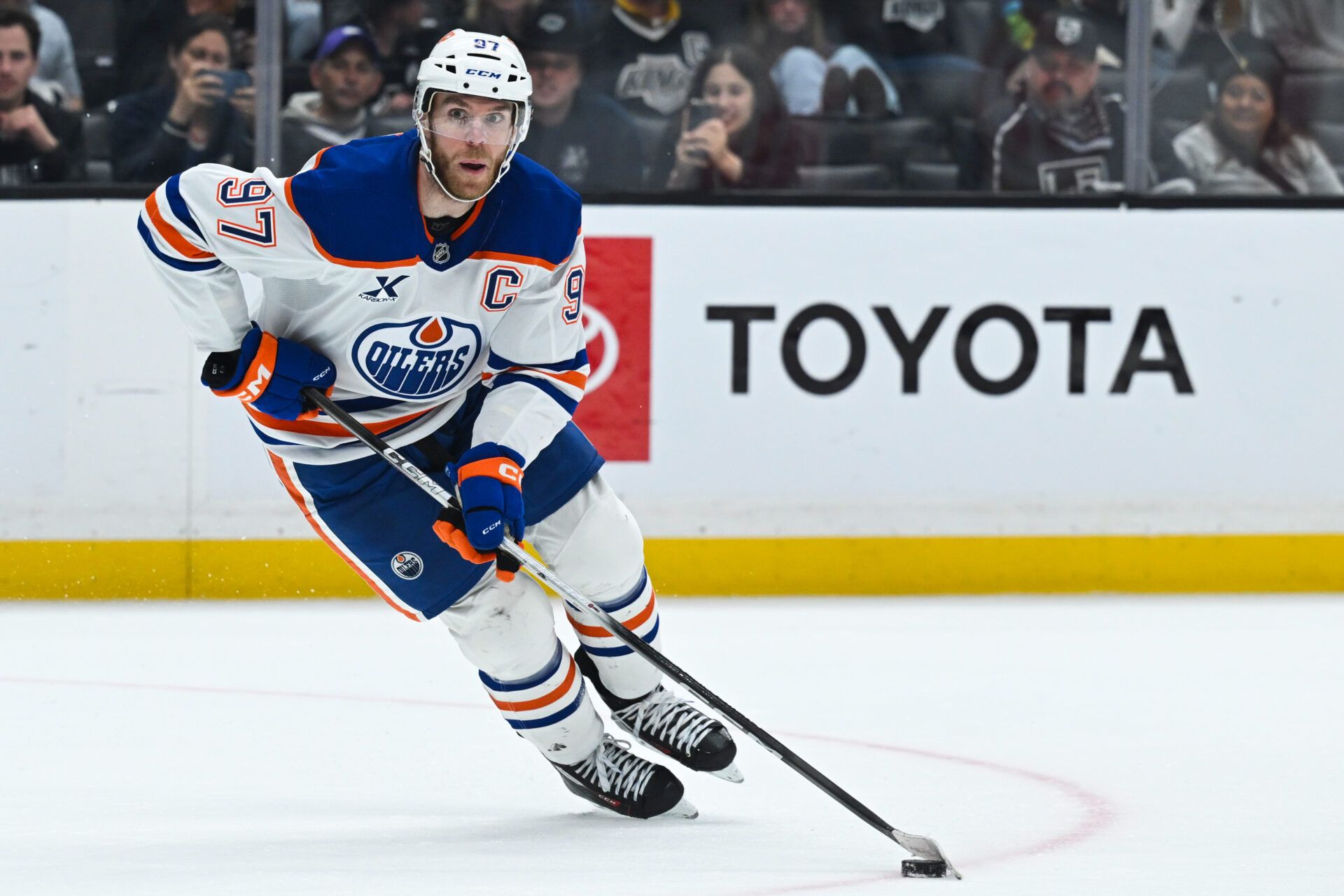 Edmonton Oilers center Connor McDavid (97) at Crypto.com Arena.