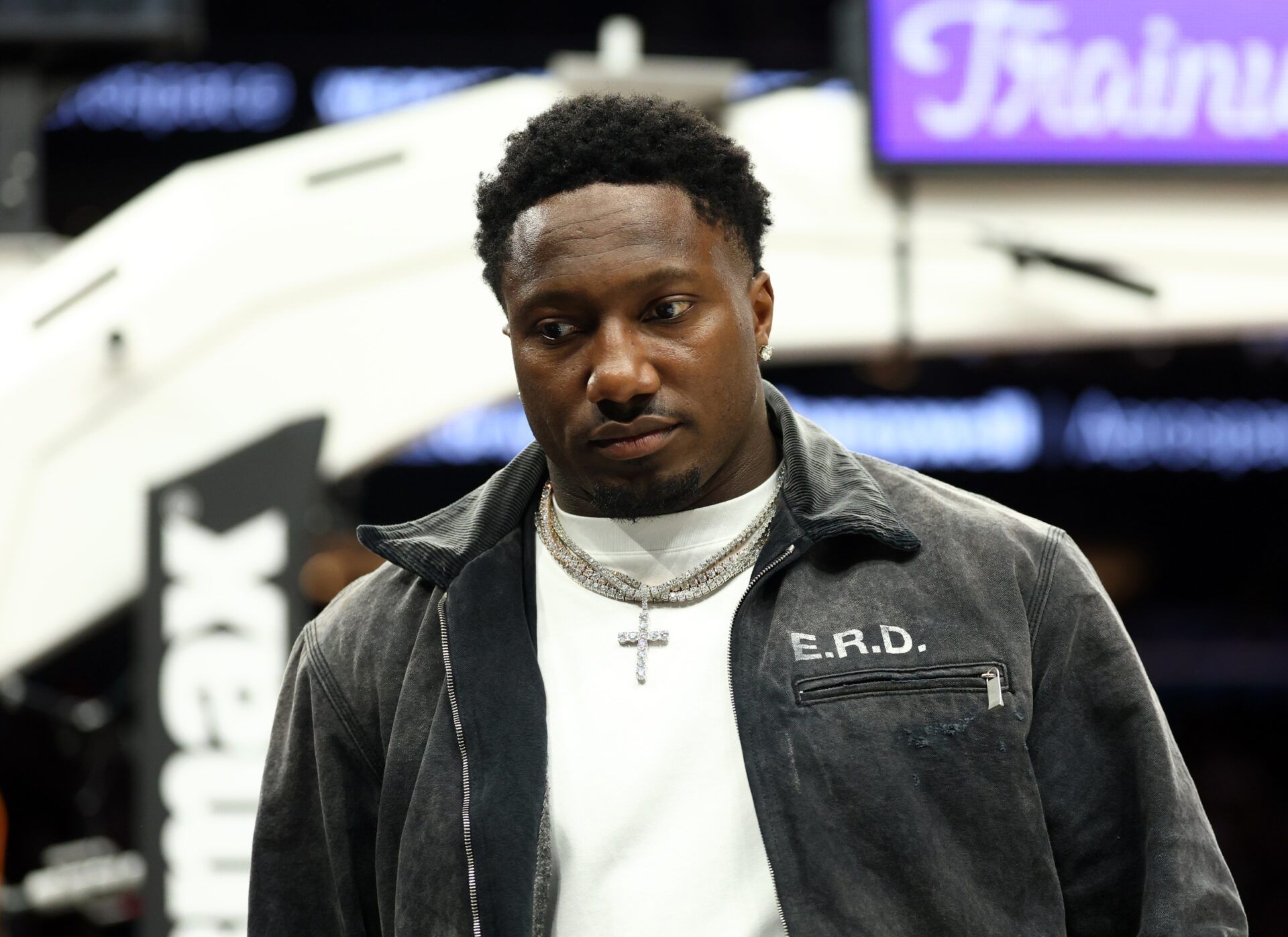 Washington Commanders player Deebo Samuel Sr. in attendance of the Phoenix Suns game against the Los Angeles Clippers in the first half at Mortgage Matchup Center.