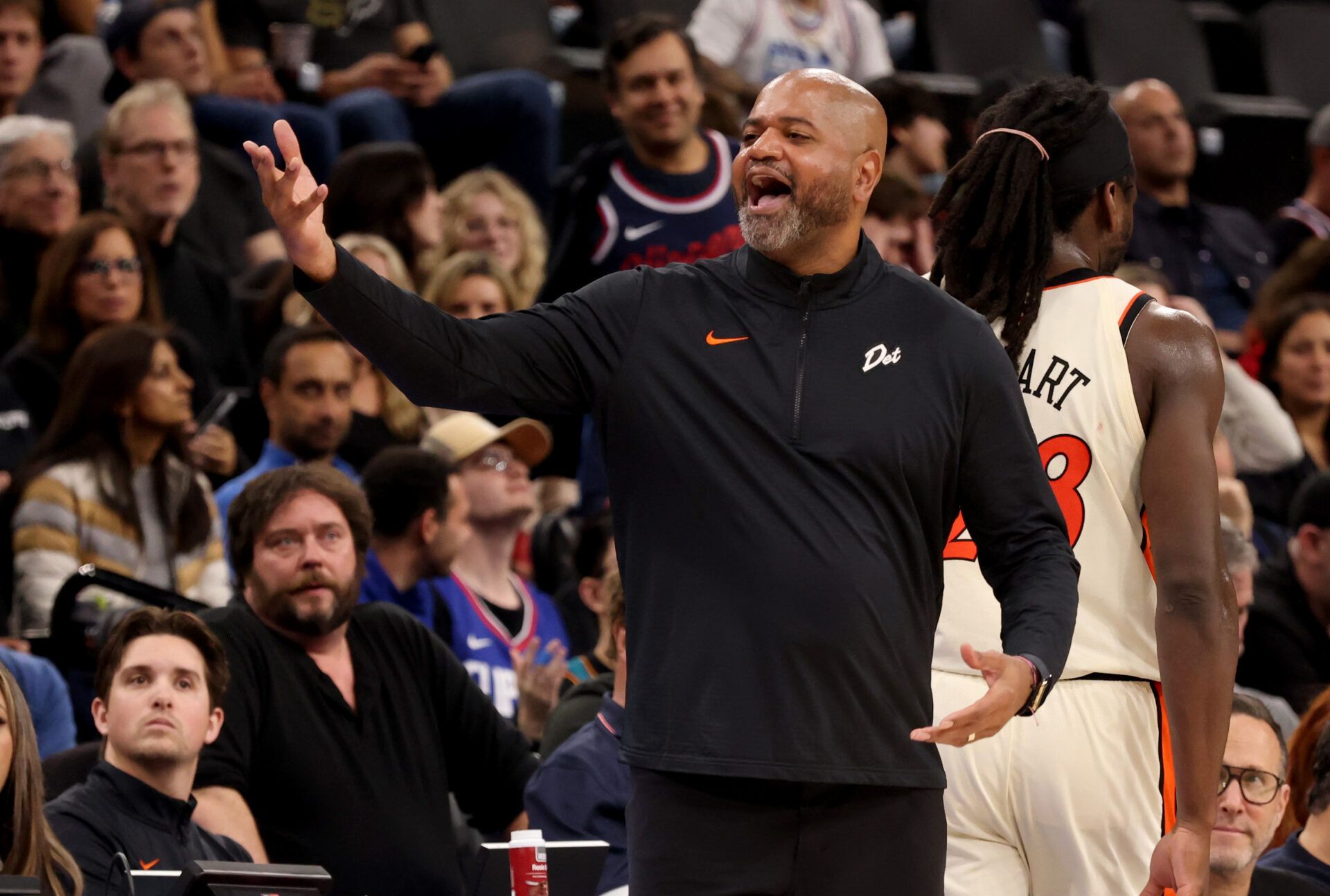 Detroit Pistons head coach JB Bickerstaff during the fourth quarter against the LA Clippers at Intuit Dome.