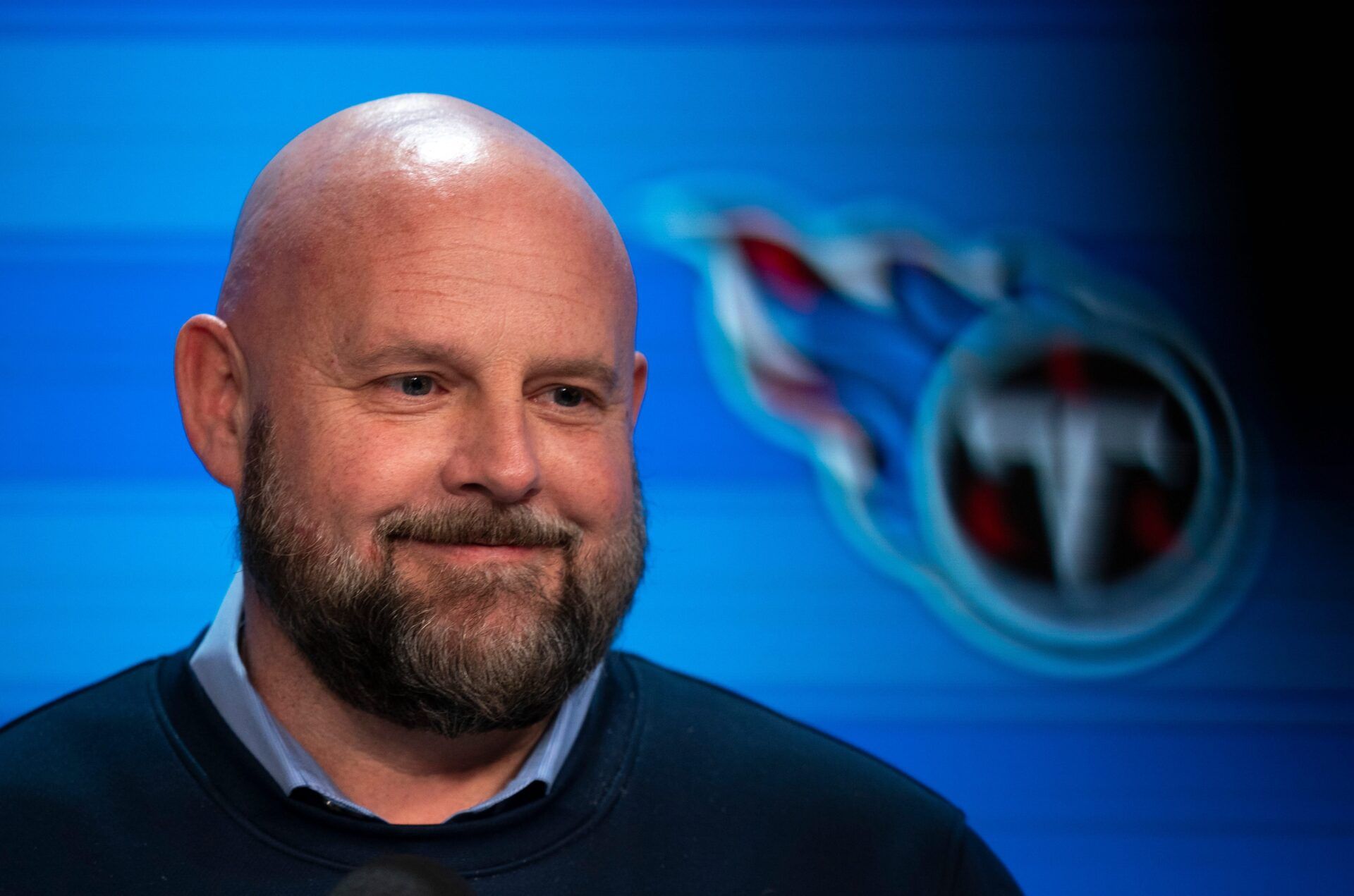 Tennessee Titans Offensive Coordinator Brian Daboll addresses the media during his first press conference at Ascension Saint Thomas Sports Park in Nashville, Tenn., Wednesday, Feb. 18, 2026.