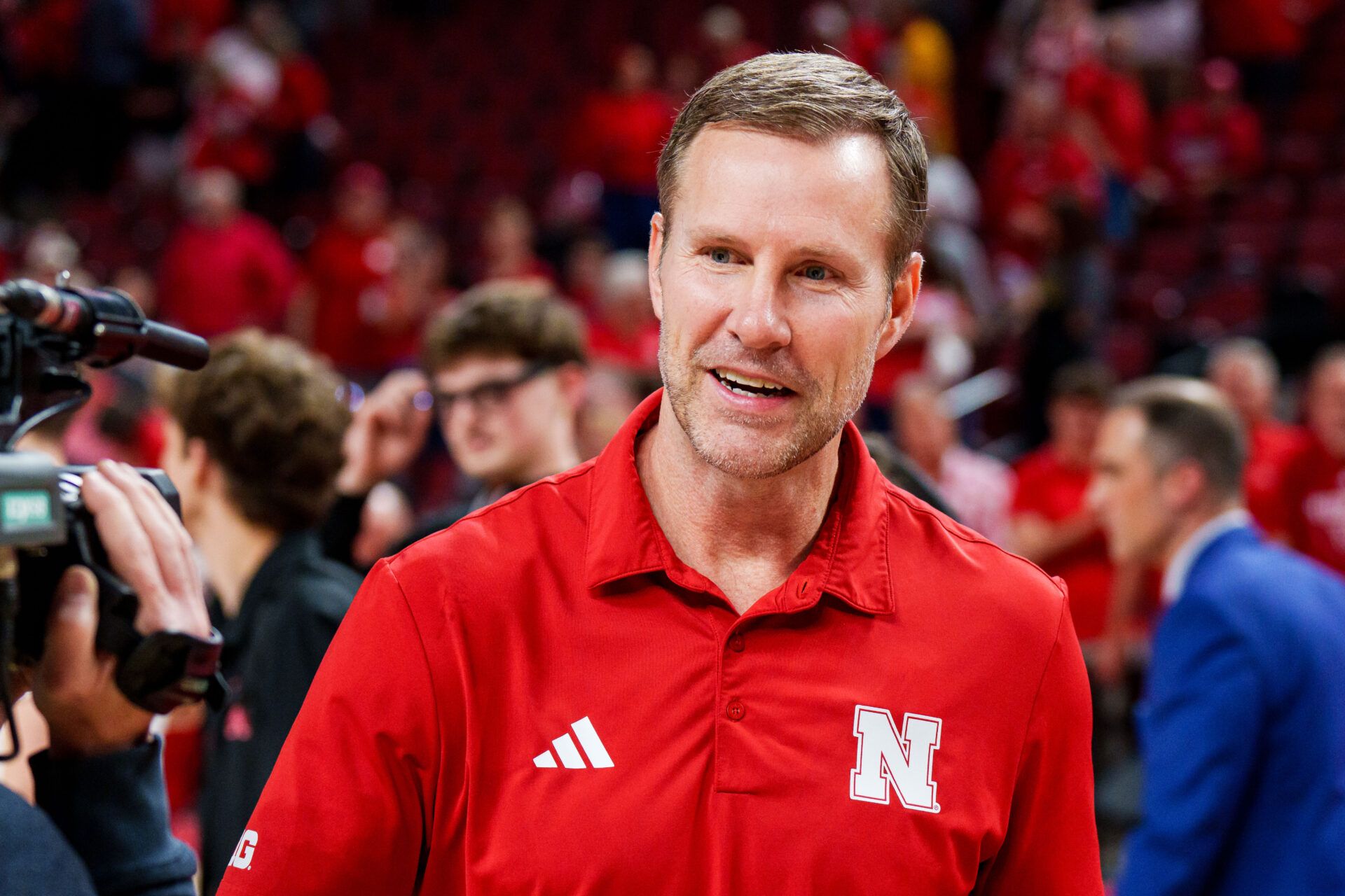 Nebraska Cornhuskers head coach Fred Hoiberg walks off the court after defeating the Iowa Hawkeyes at Pinnacle Bank Arena.