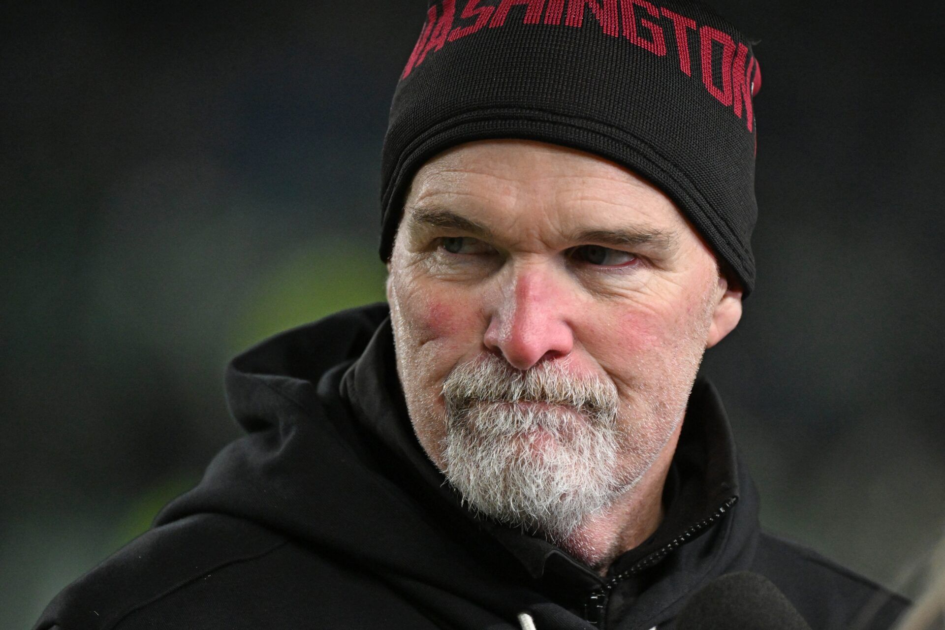 Washington Commanders head coach Dan Quinn against the Philadelphia Eagles at Lincoln Financial Field.