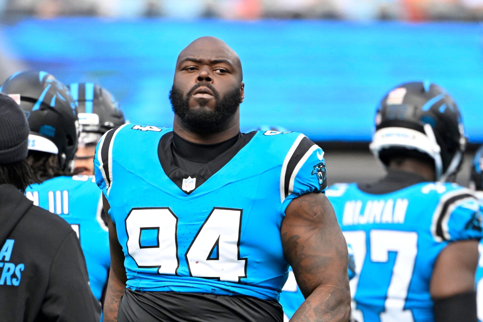 Carolina Panthers defensive end A'Shawn Robinson (94) before the game at Bank of America Stadium.