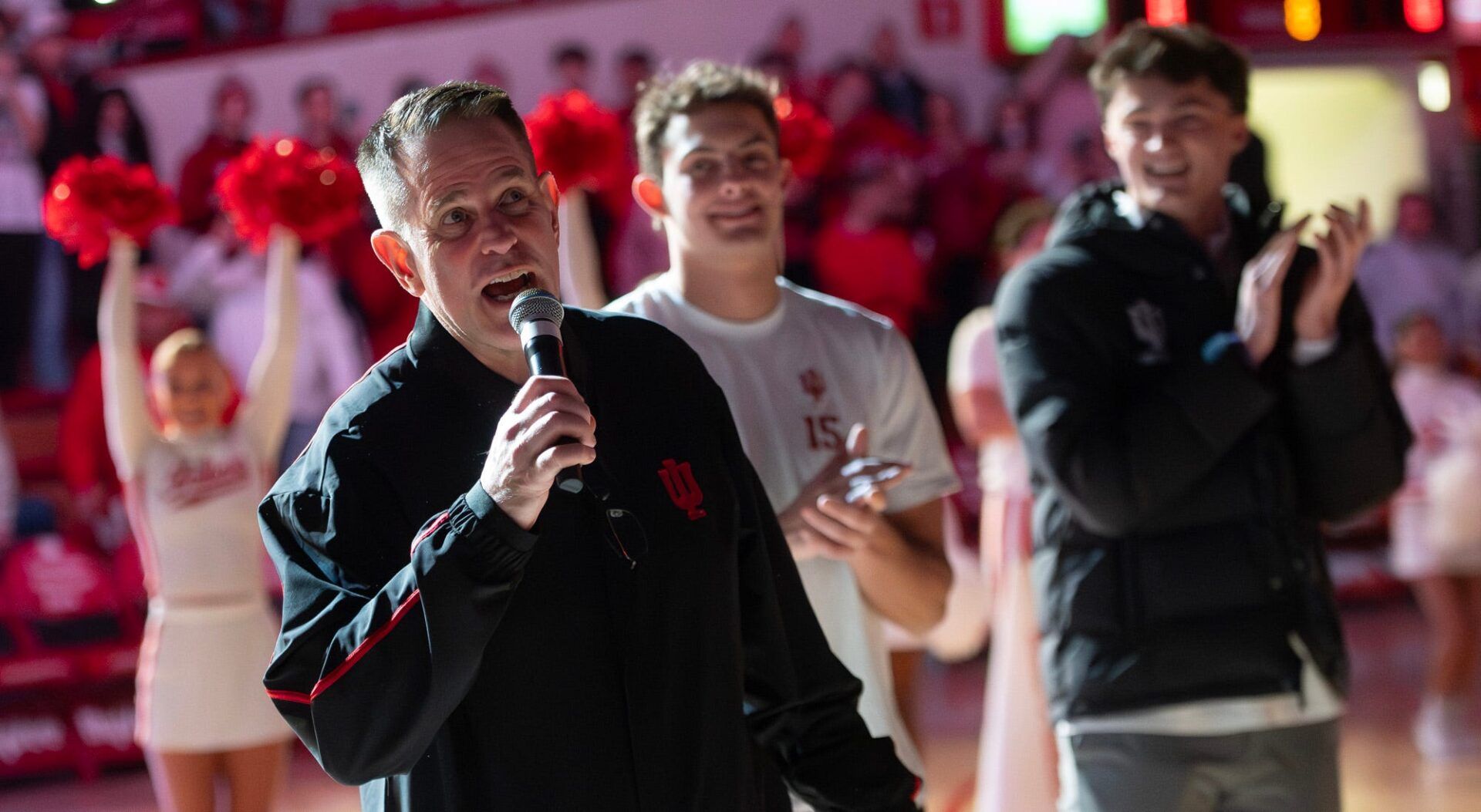 Indiana Head Coach Curt Cignetti talks before the Indiana versus Purdue mens basketball game at Simon Skjodt Assembly Hall on Tuesday, Jan. 27, 2026.