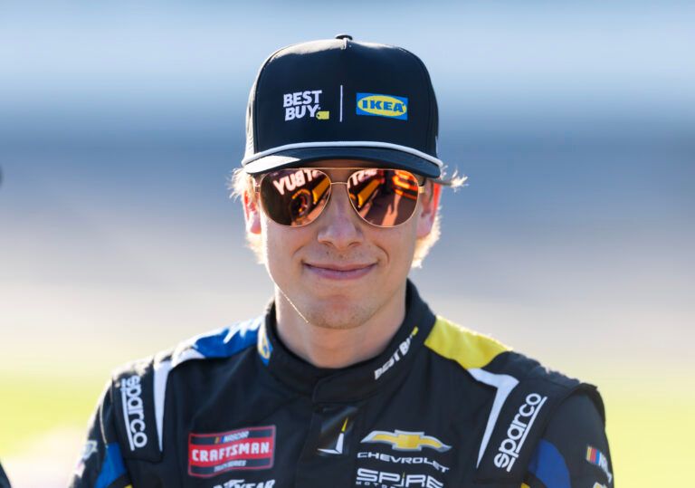 NASCAR Truck Series driver Carson Hocevar (77) during qualifying for the Fresh from Florida 250 at Daytona International Speedway.