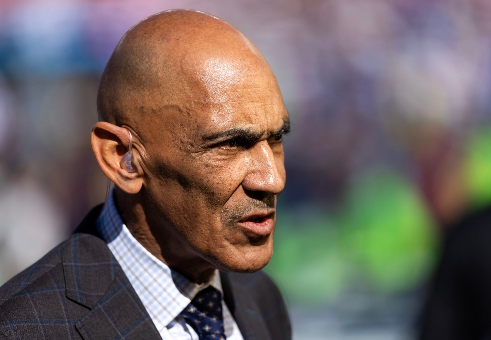 NBC Sports analyst Tony Dungy prior to the New England Patriots game against the Seattle Seahawks in Super Bowl LX at Levi's Stadium.