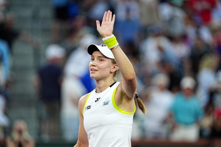 Elena Rybakina defeated Jessica Pegula 6-1, 7-6(4) in their BNP Paribas Open quarterfinal match on Stadium 1 at the Indian Wells Tennis Garden in Indian Wells, Calif., on Thursday, March 12, 2026.