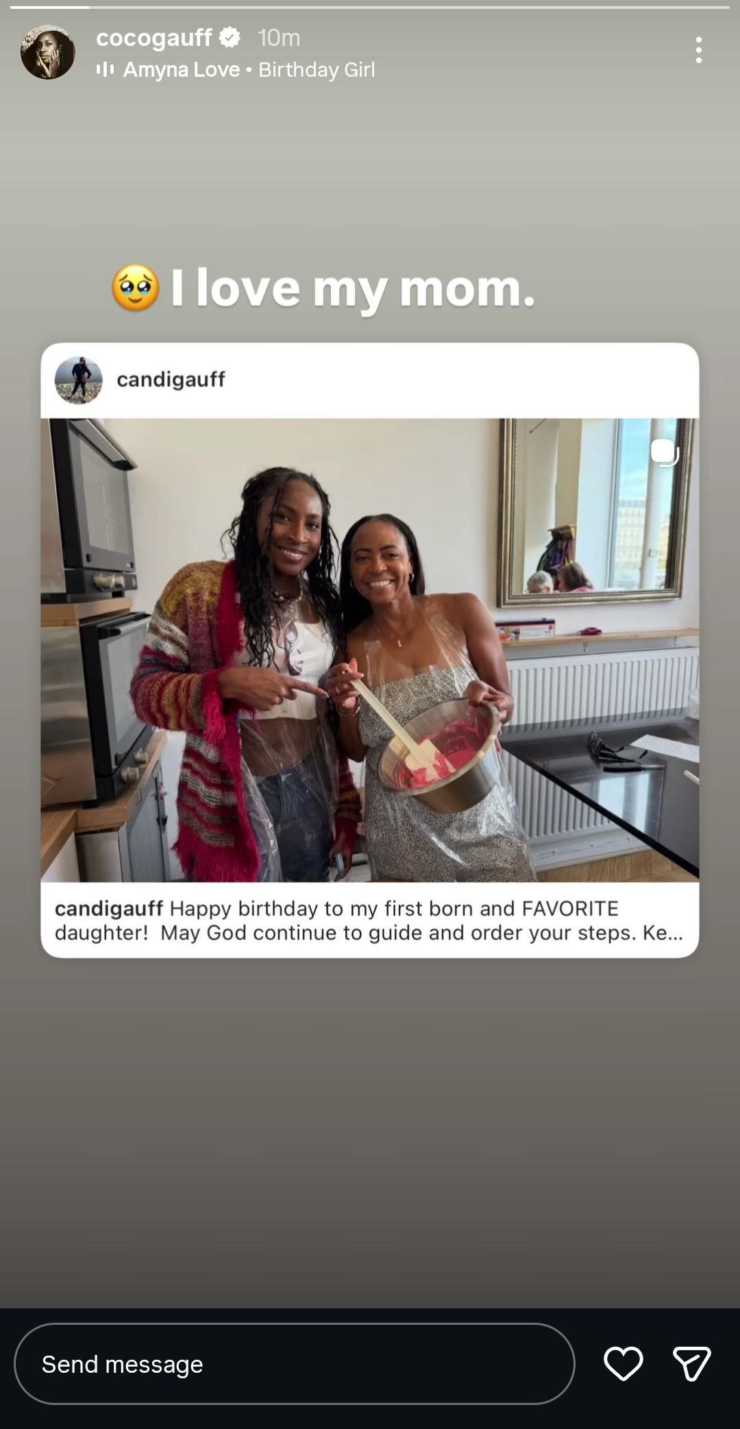 Coco Gauff's Instagram story